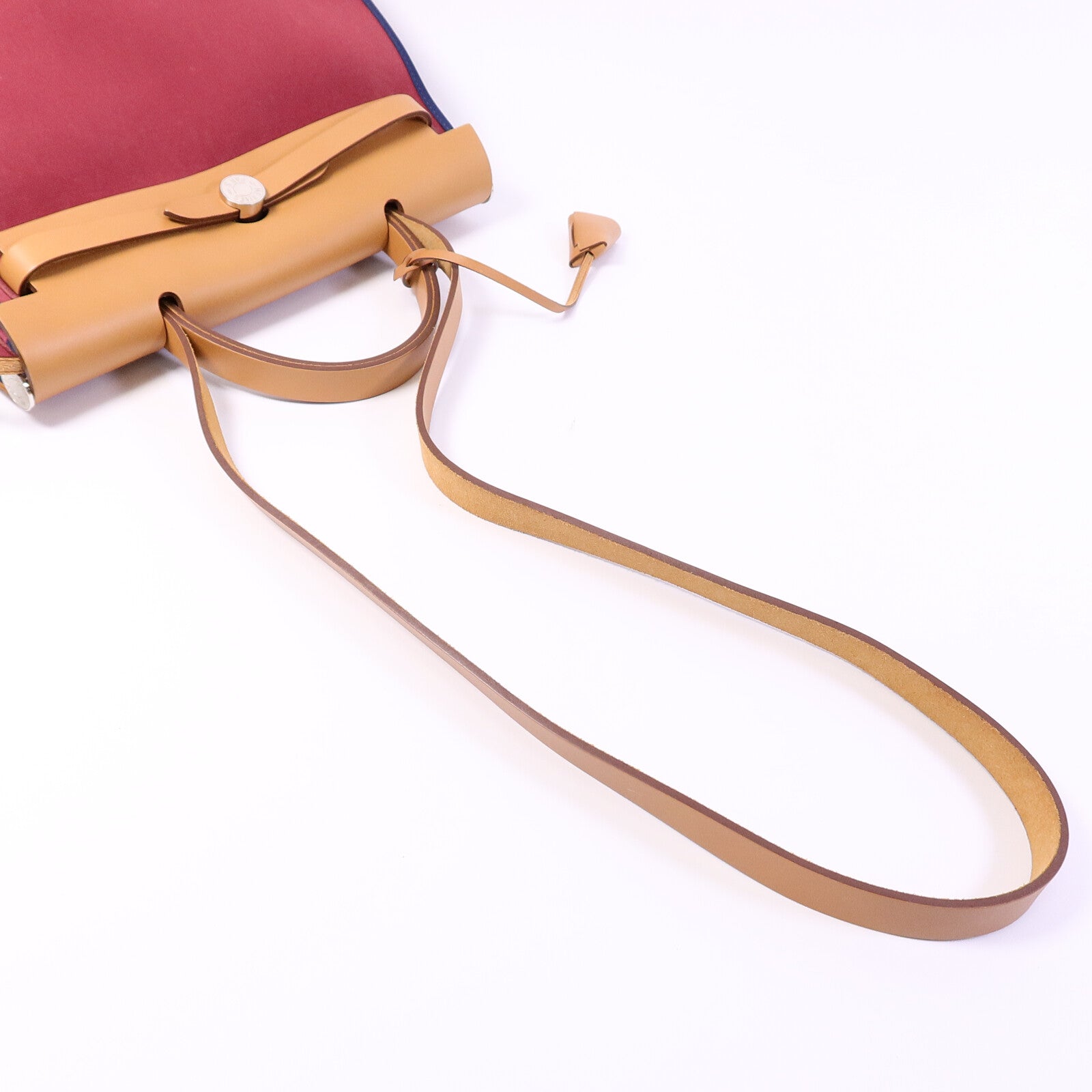 HERMES 帆布Herbag PM手挽肩背兩用袋Rubis/Bleu Saphir