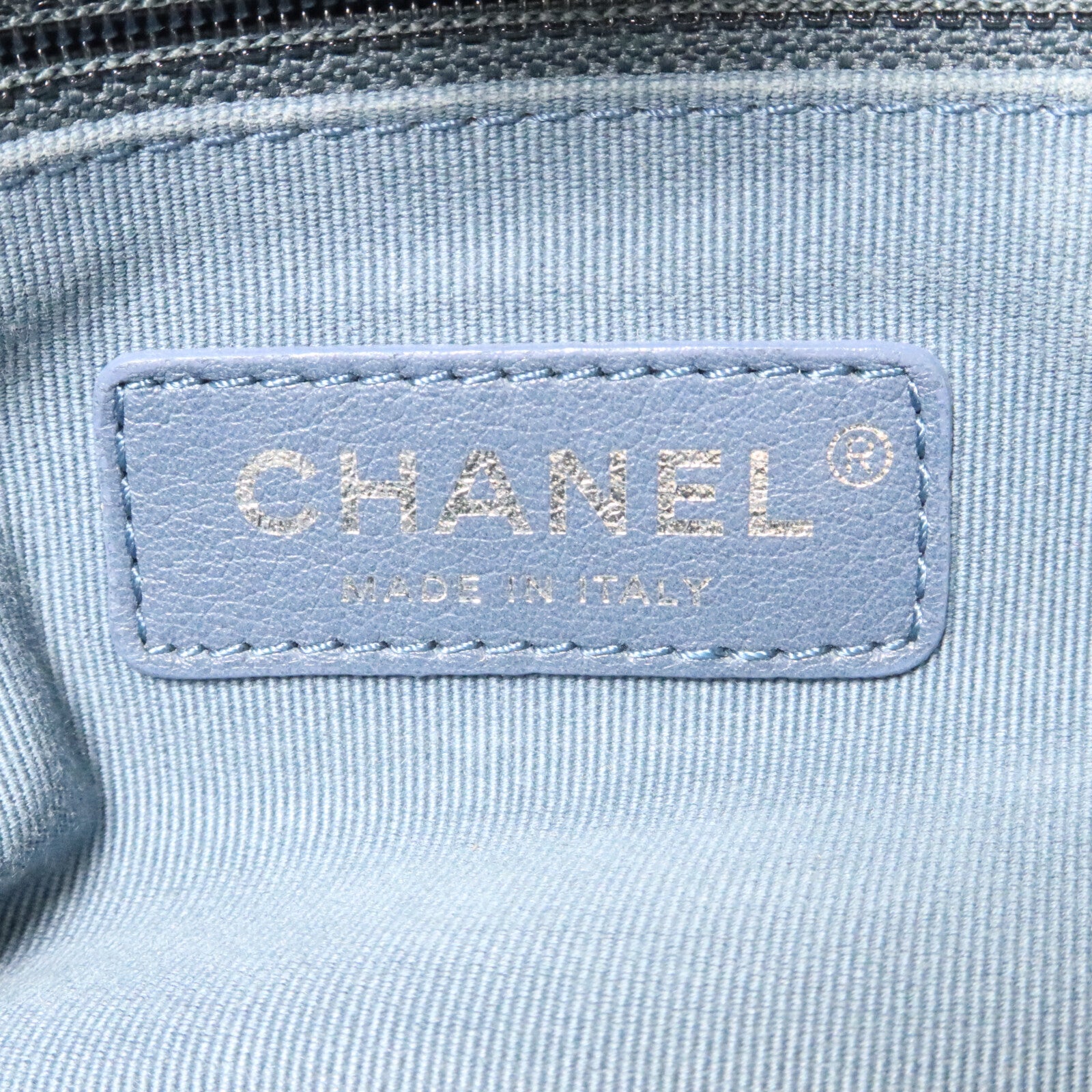CHANEL 牛仔布Deauville Tote鏈帶手挽肩背兩用袋
