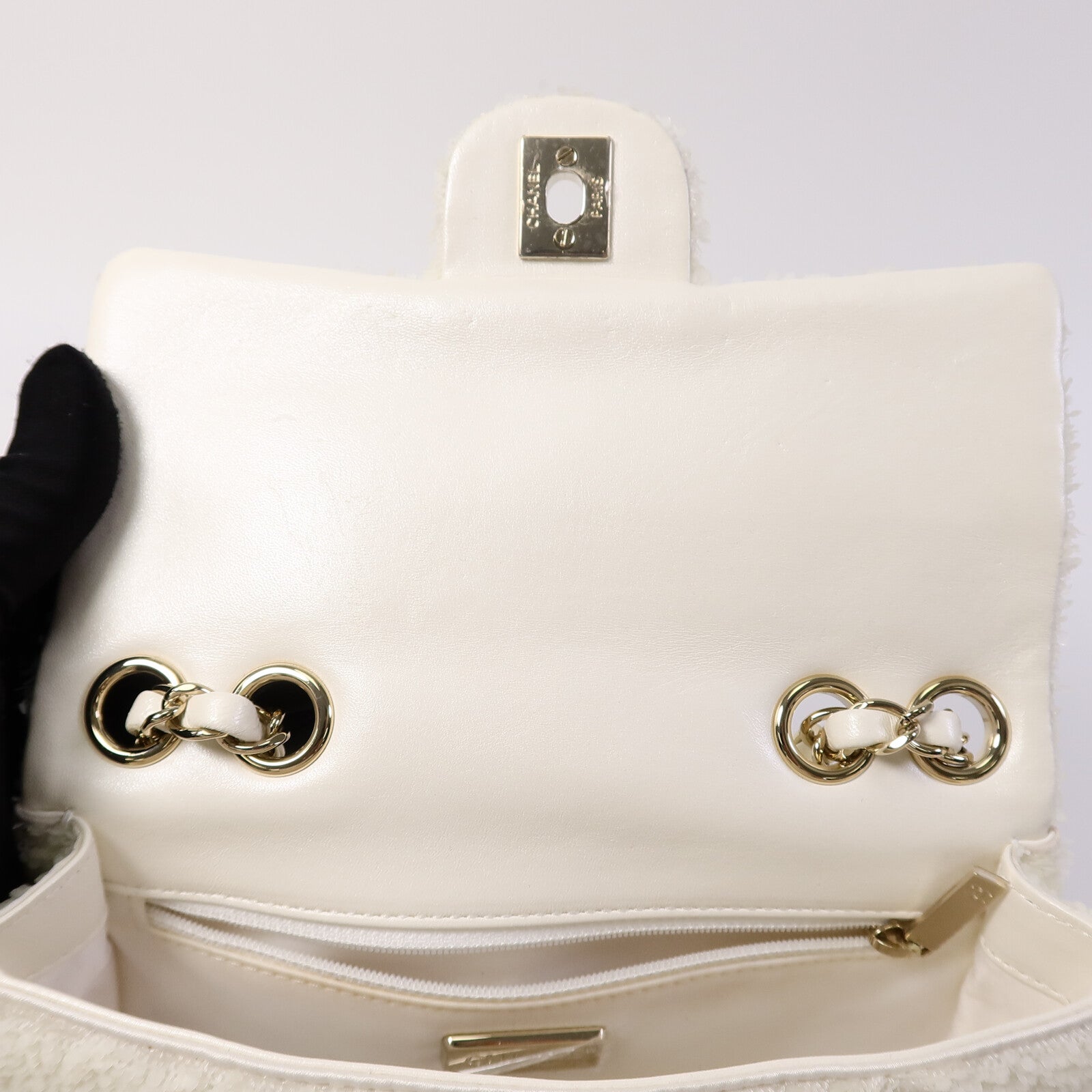 CHANEL 珠片Mini Classic 20鏈帶肩背袋