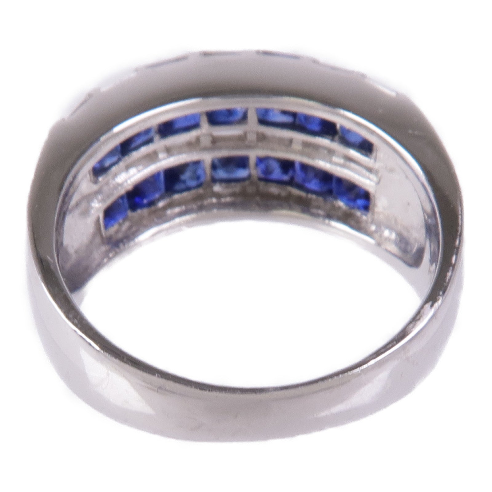 JEWELRY PT900鉑金Sapphire/Diamond Ring藍寶石/鑽石戒指US#6.5