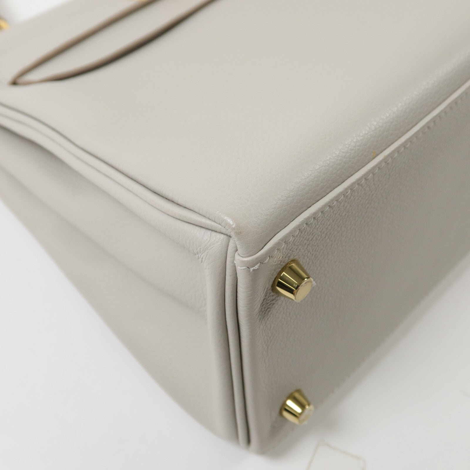 HERMES Togo皮革Kelly 28手挽肩背兩用袋Gris Pâle