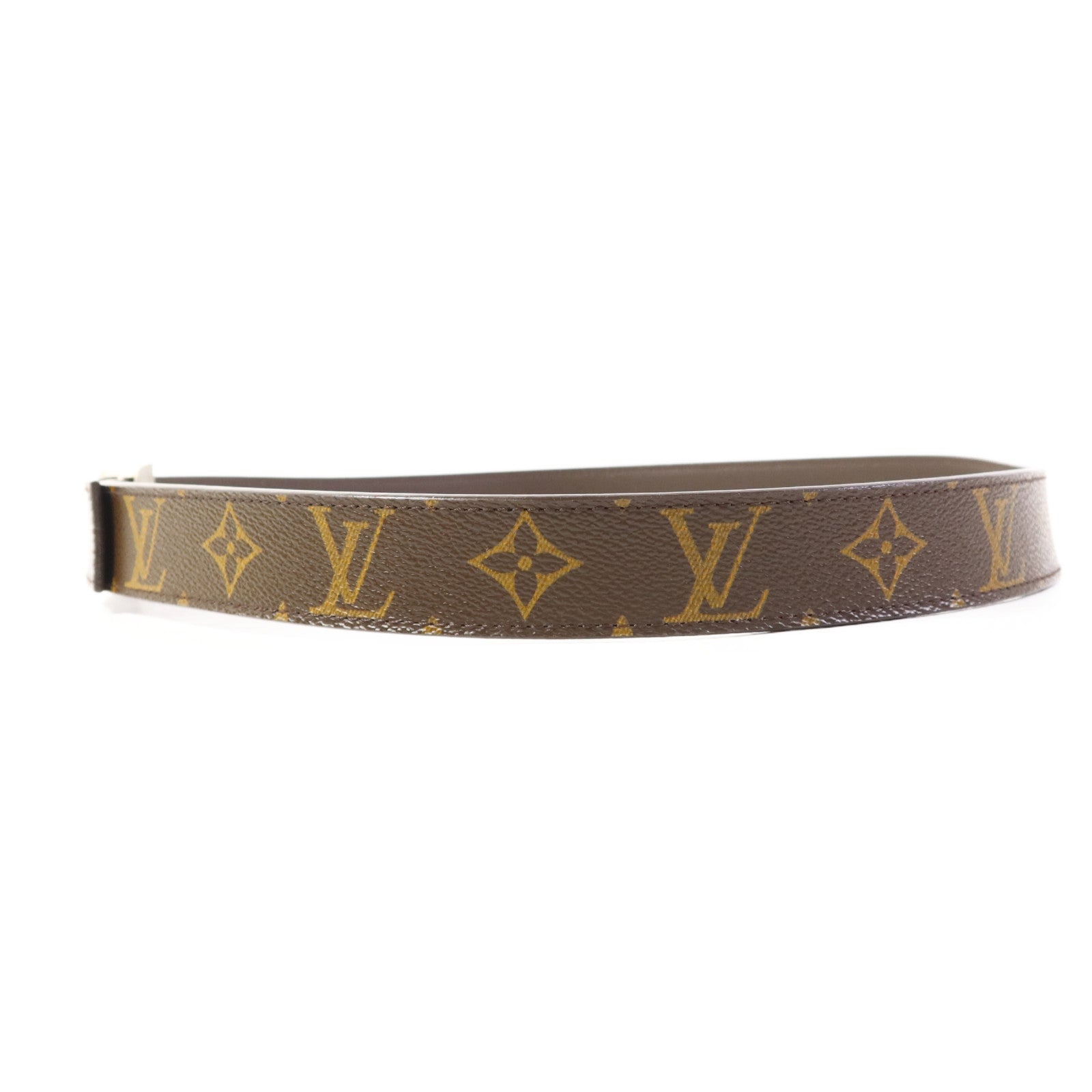 LOUIS VUITTON Monogram Buckle Monogram Belt銀扣皮帶