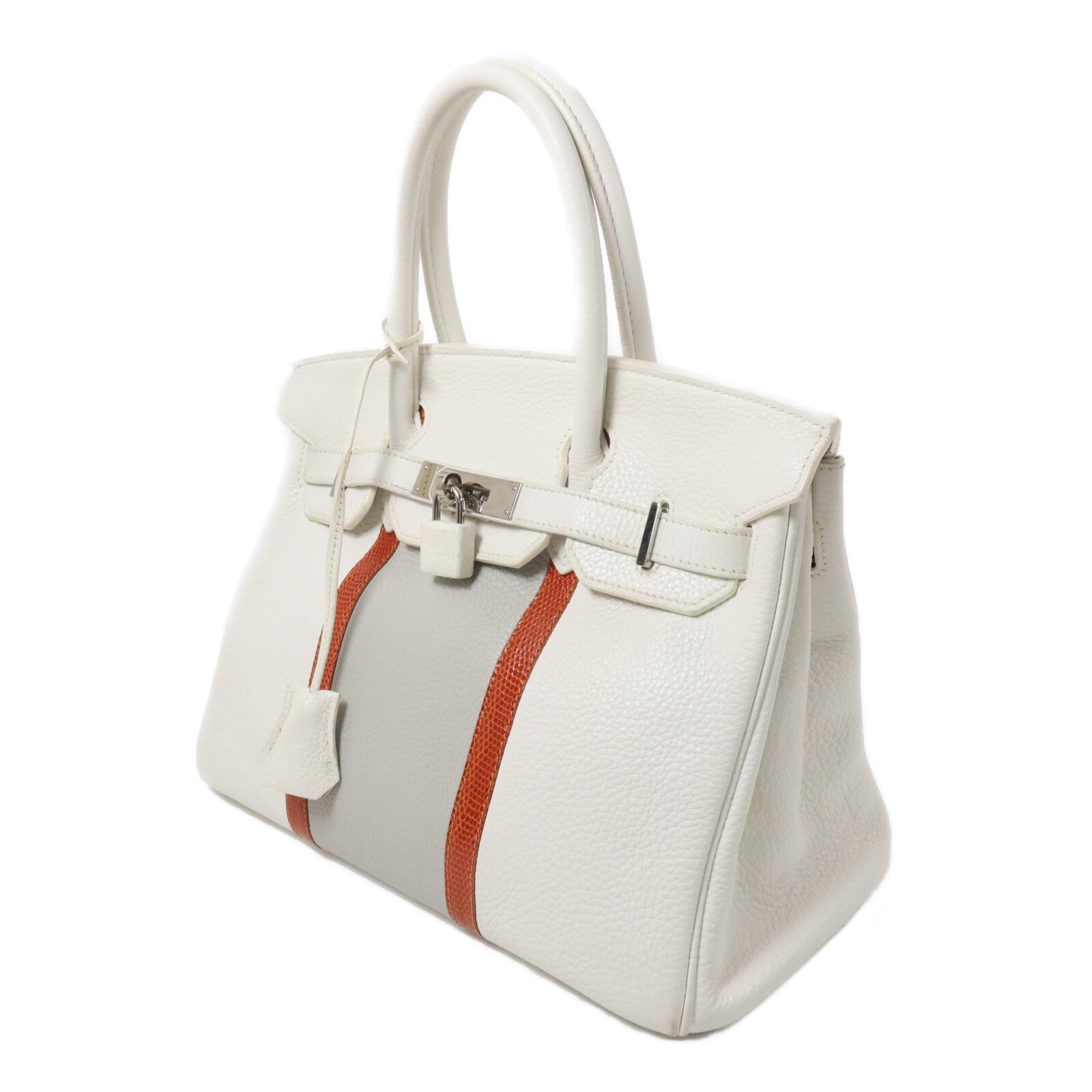 HERMES Clemence皮革/蜥蝪皮革Birkin 30 Club手挽袋