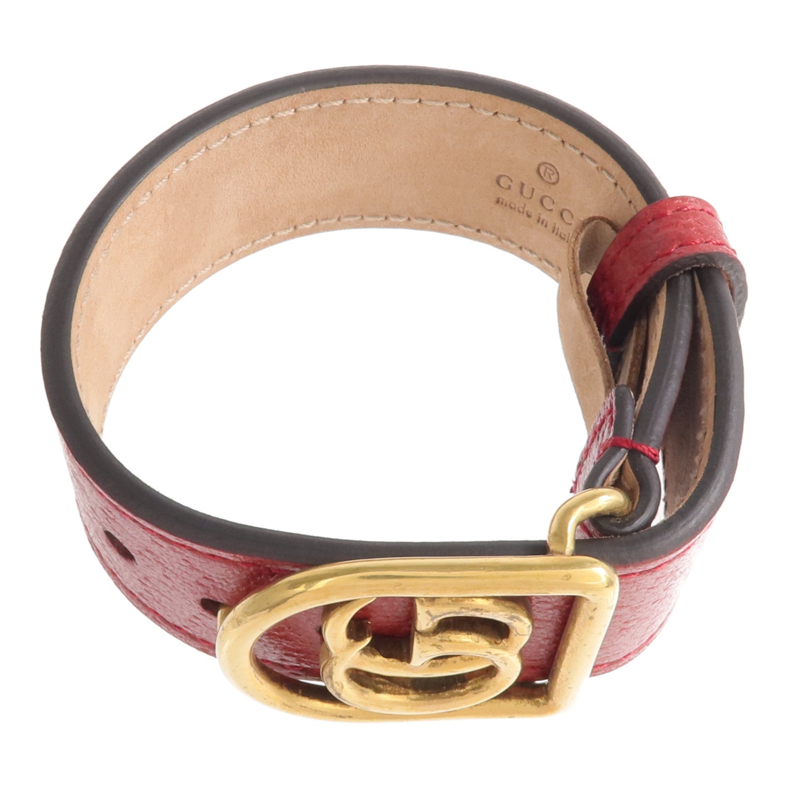 GUCCI 【激減優惠】牛皮皮革GG Marmont金扣手鏈