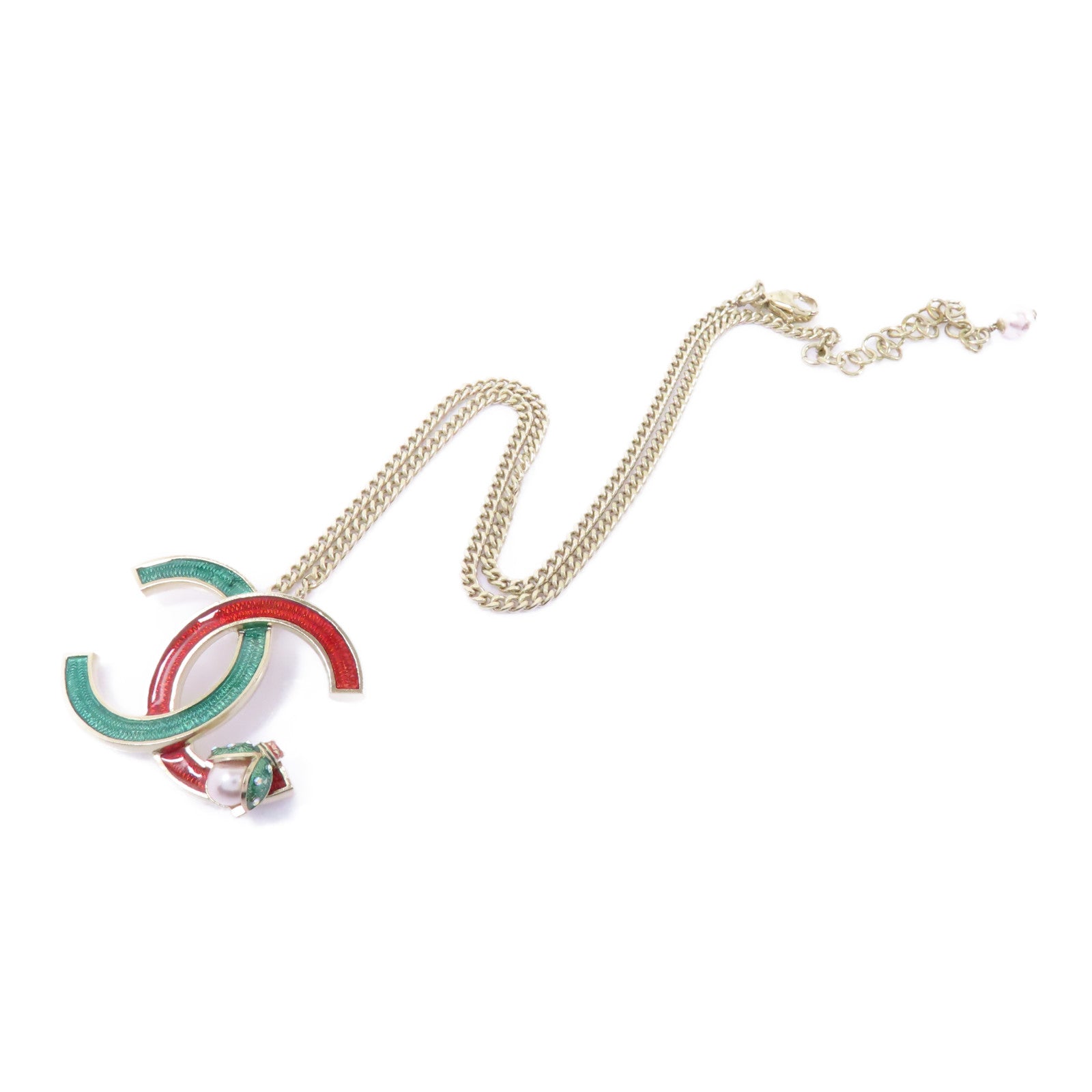 CHANEL 【激減優惠】金屬Necklace項鍊金色/綠色/紅色