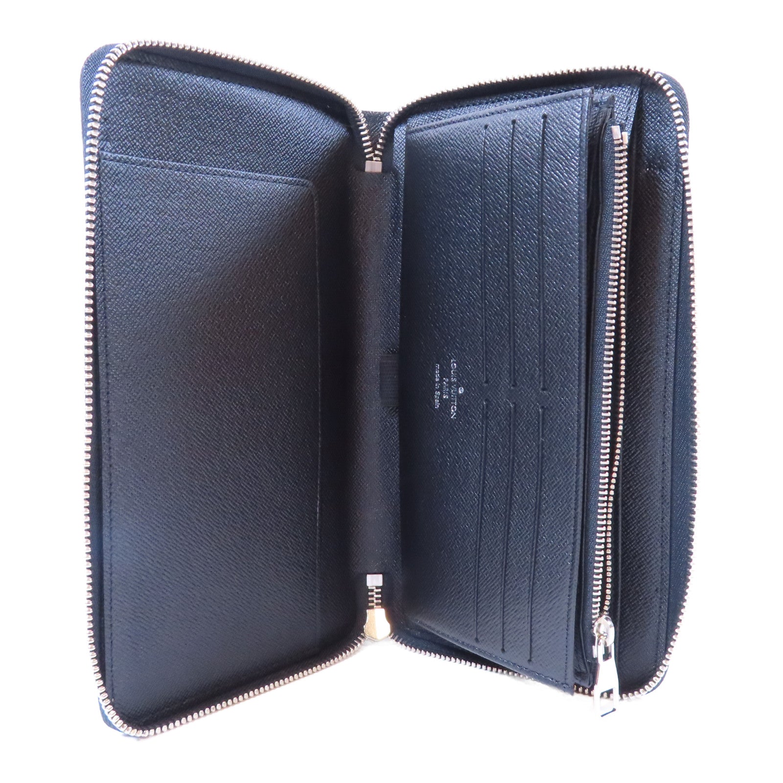 LOUIS VUITTON Damier Graphite Zippy Organizer銀扣長錢包黑色/灰色