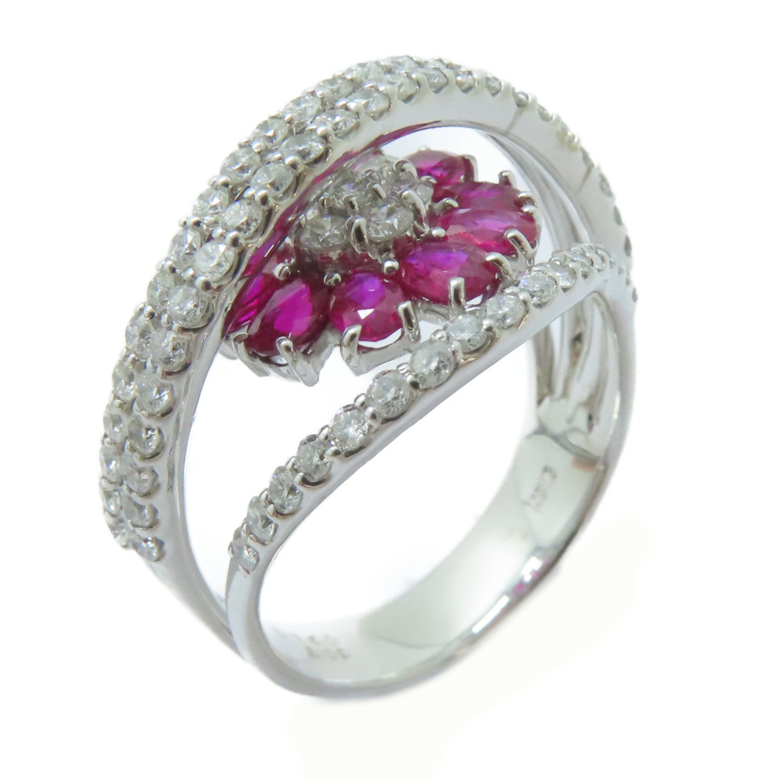 JEWELRY 18K白金Ruby Ring 2.09ct紅寶石/1.8ct鑽石戒指US#10