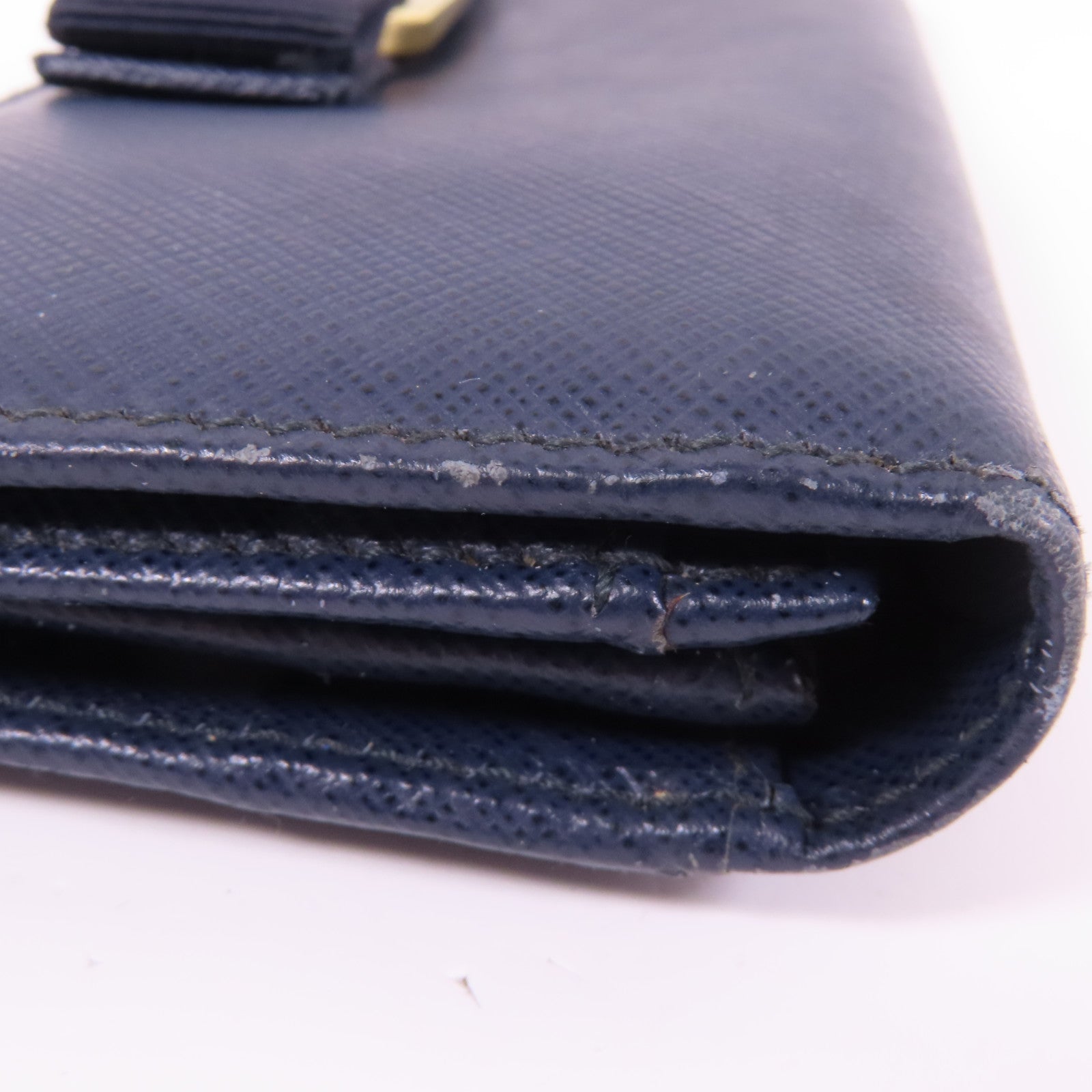 Salvatore Ferragamo 【激減優惠】牛皮皮革Long Bifold Wallet金扣長錢包