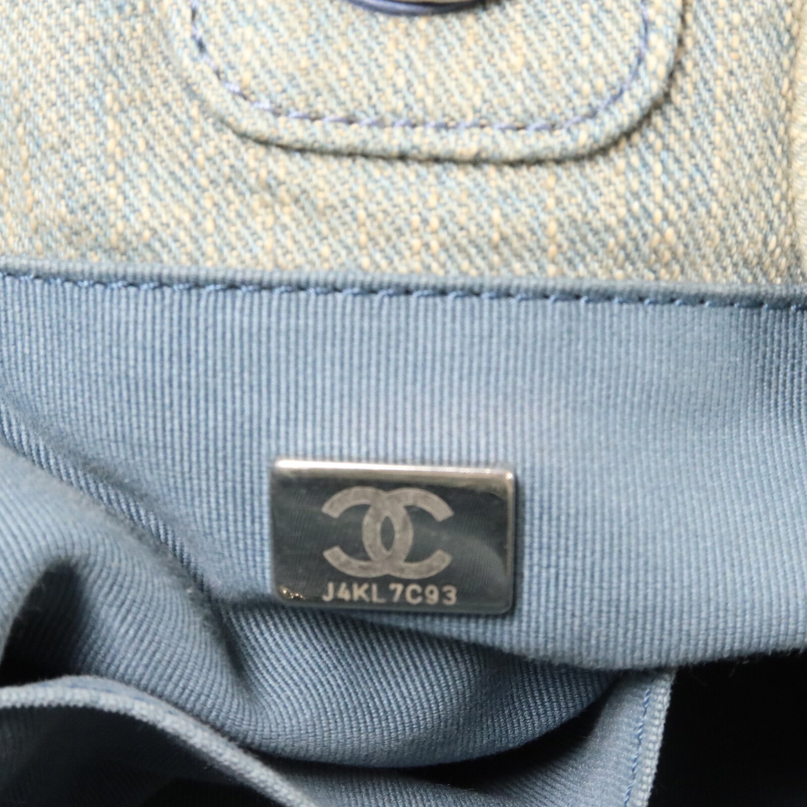 CHANEL 牛仔布Deauville Tote鏈帶手挽肩背兩用袋