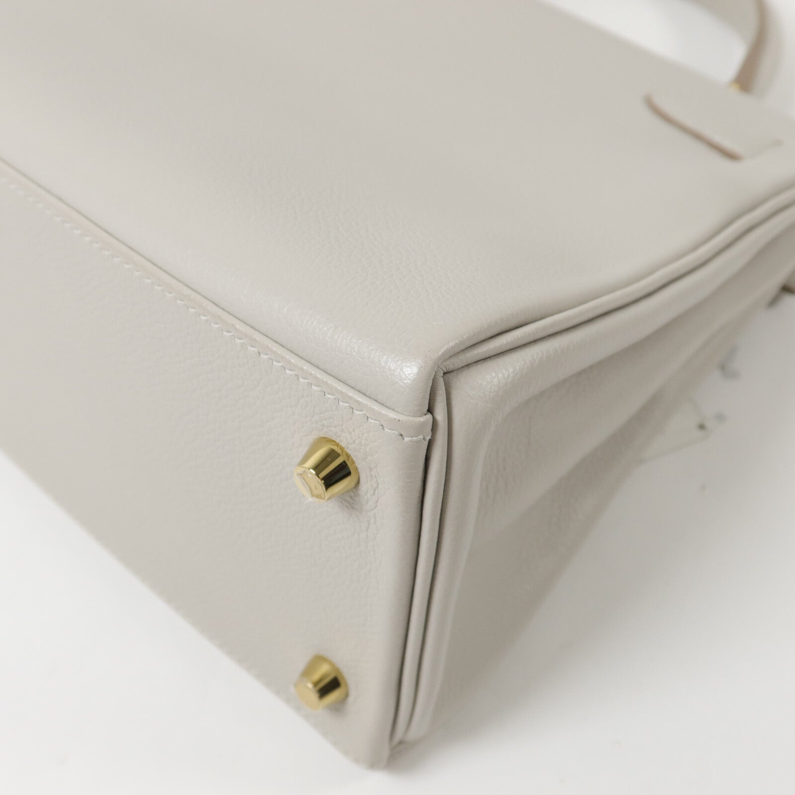HERMES Togo皮革Kelly 28手挽肩背兩用袋Gris Pâle
