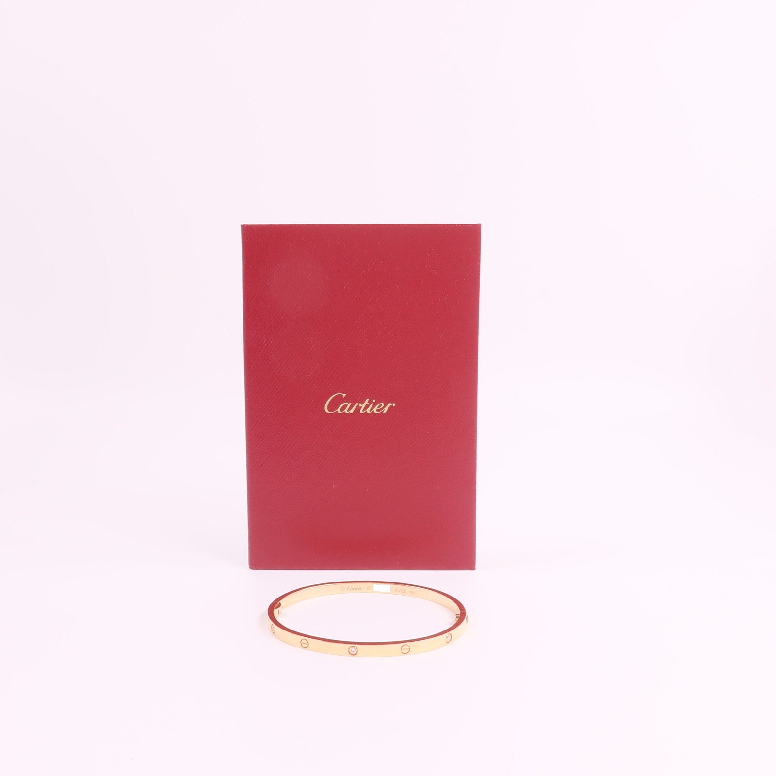 CARTIER 18K玫瑰金Love Bracelet鑽石手鐲
