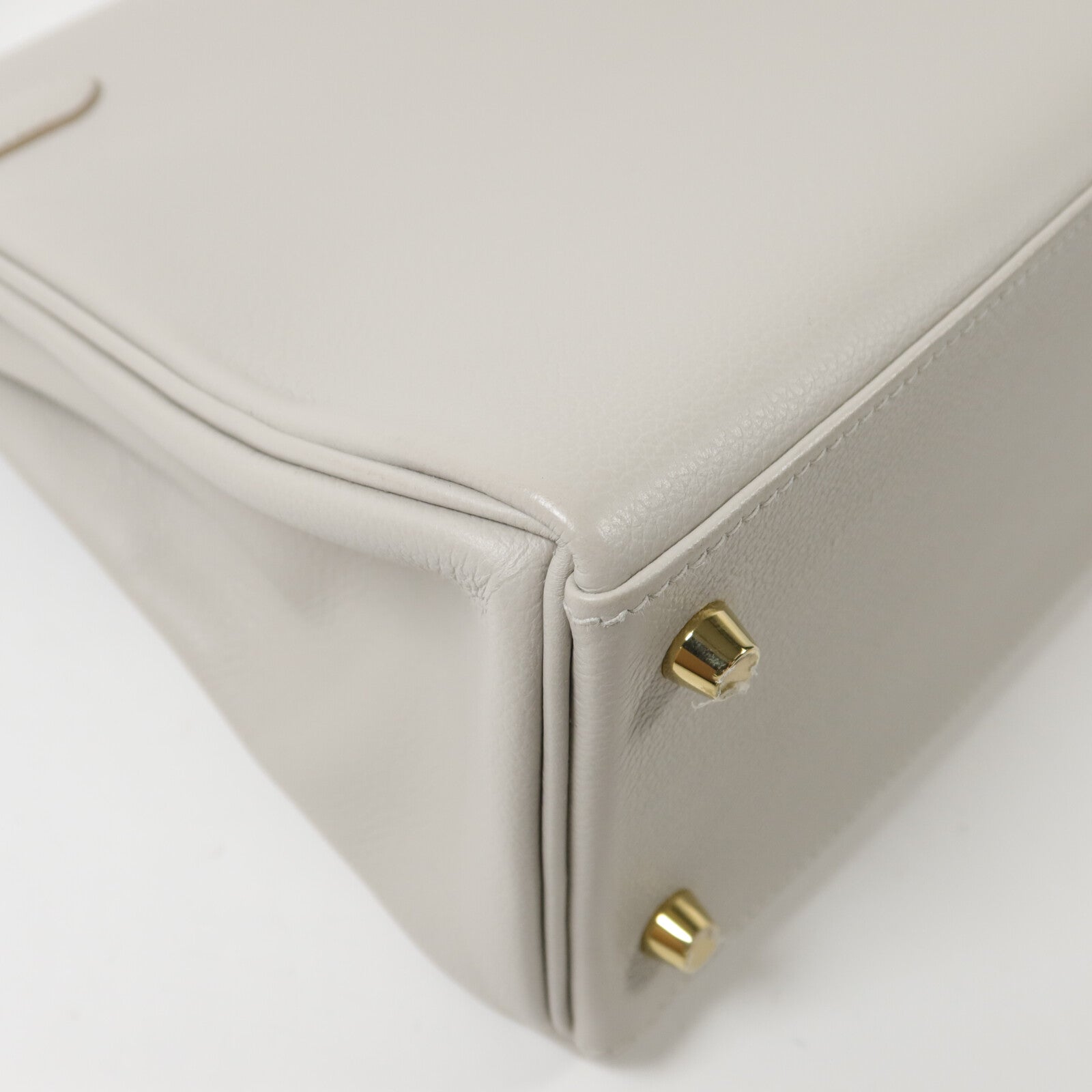 HERMES Togo皮革Kelly 28手挽肩背兩用袋Gris Pâle
