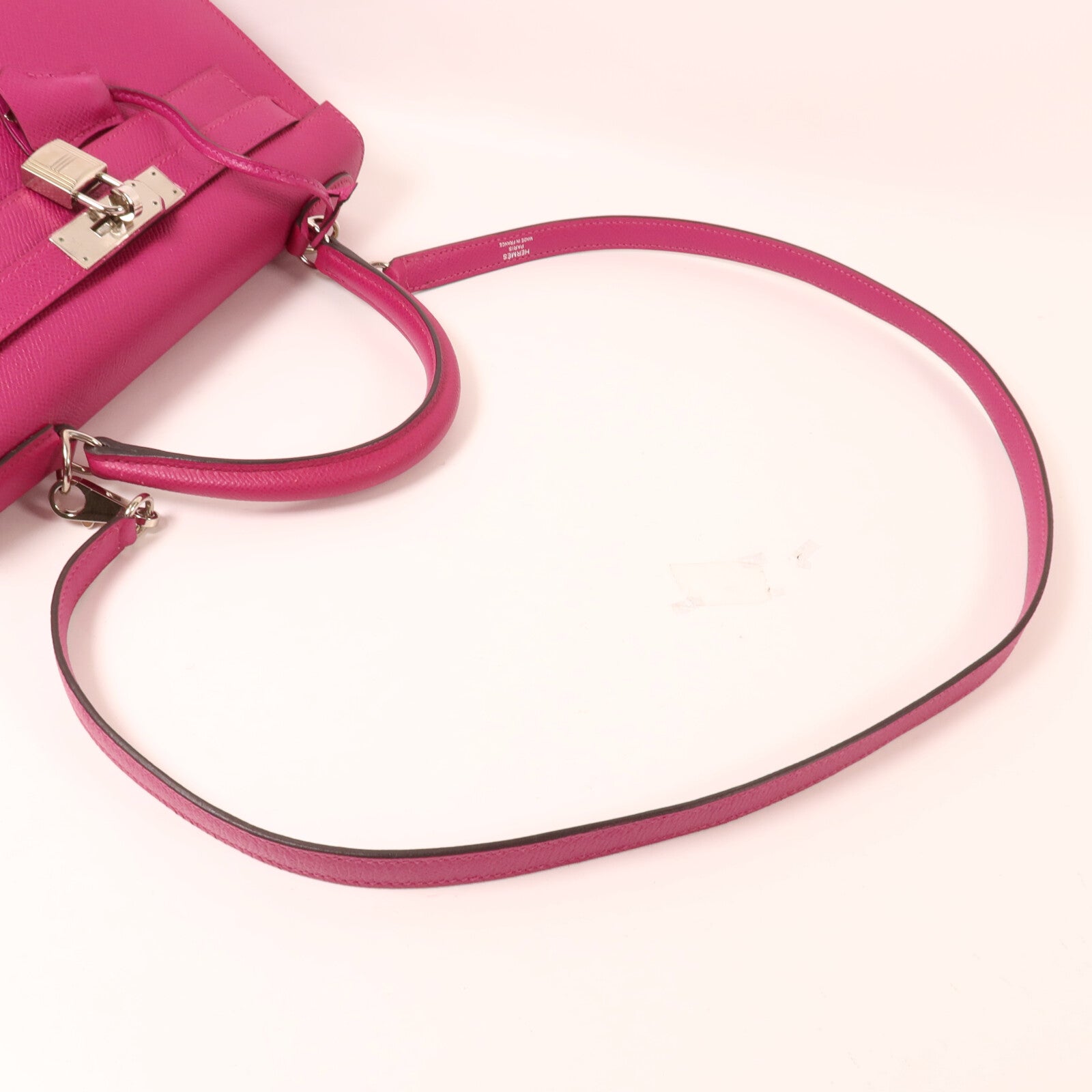 HERMES Epsom皮革Kelly 28手挽肩背兩用袋Rose Purple
