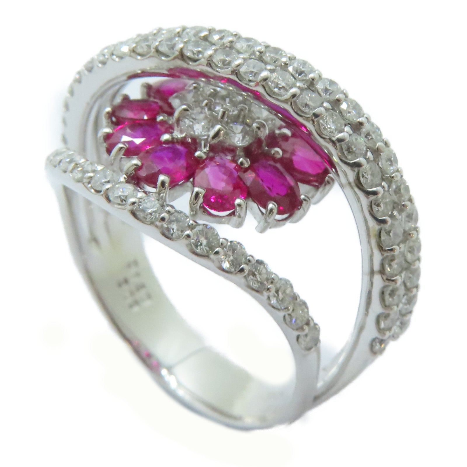 JEWELRY 18K白金Ruby Ring 2.09ct紅寶石/1.8ct鑽石戒指US#10