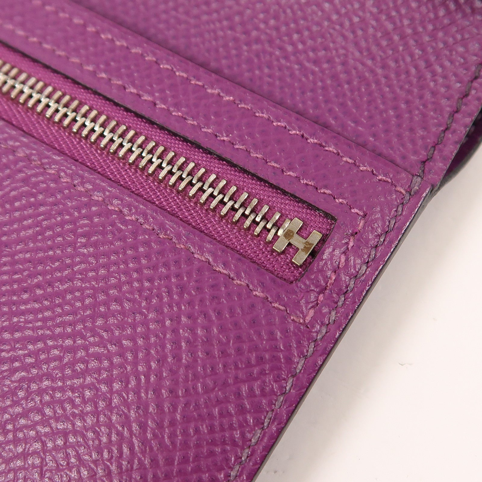 HERMES Epsom皮革Bearn Compact Wallet銀扣錢包