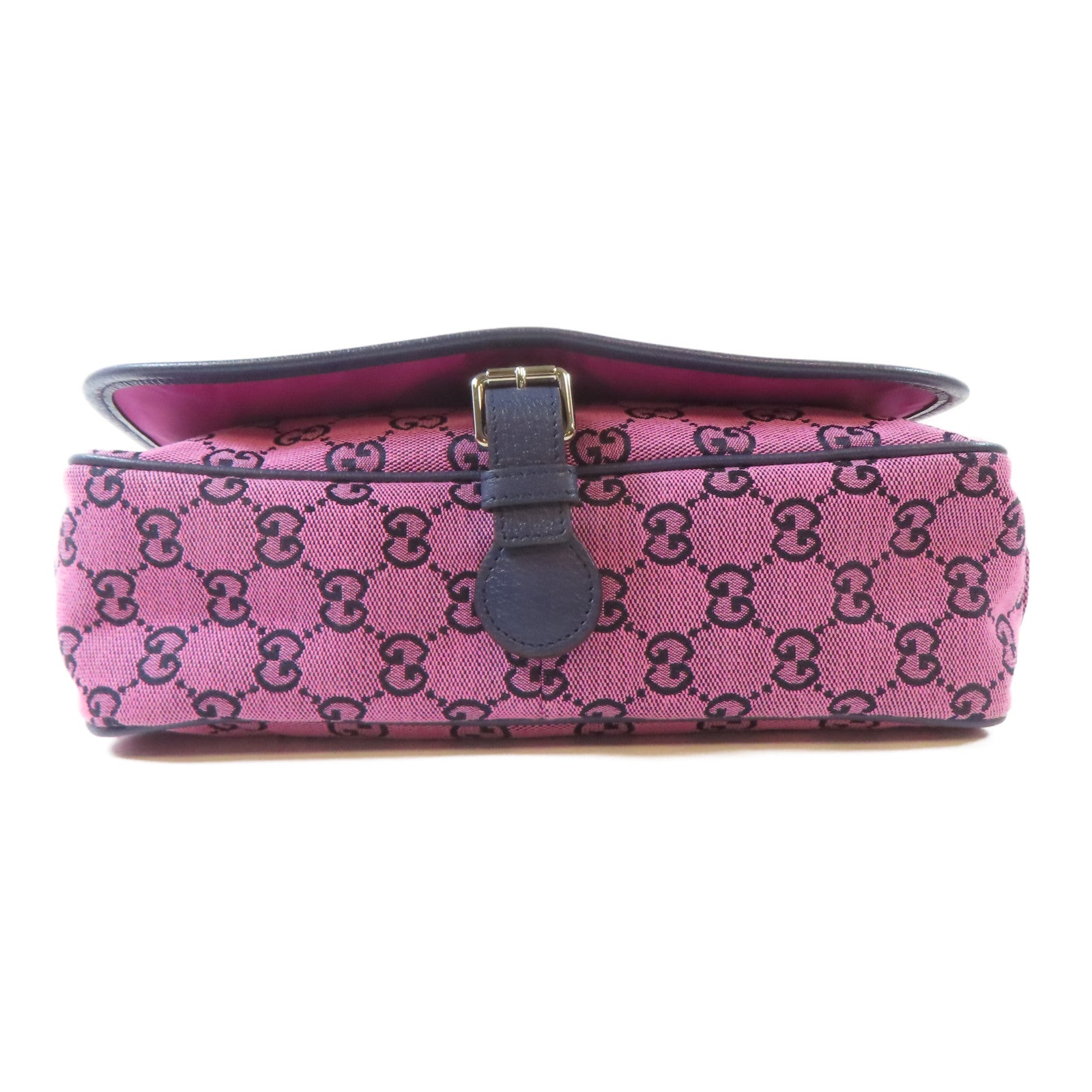 GUCCI 帆布Shoulder Bag銀扣肩背袋粉紅色