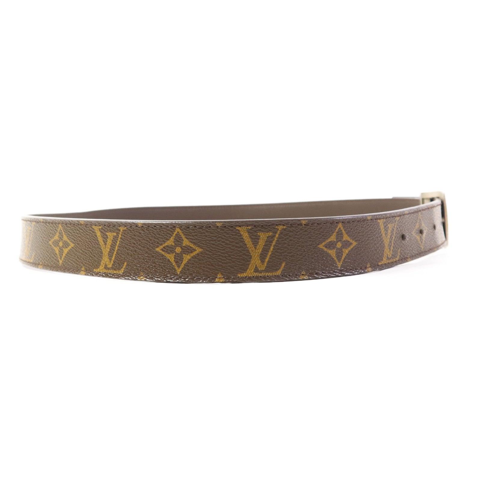 LOUIS VUITTON Monogram Buckle Monogram Belt銀扣皮帶