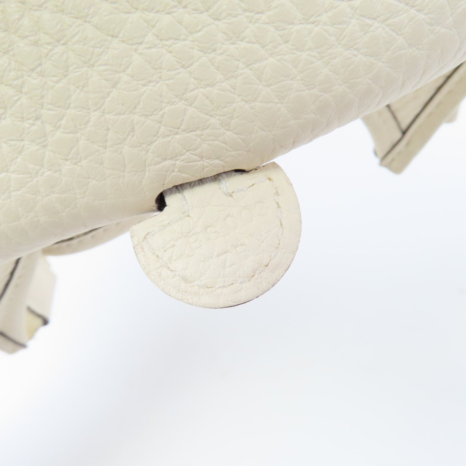 HERMES Clemence皮革Evelyne TPM金扣肩背袋Nata奶油白色