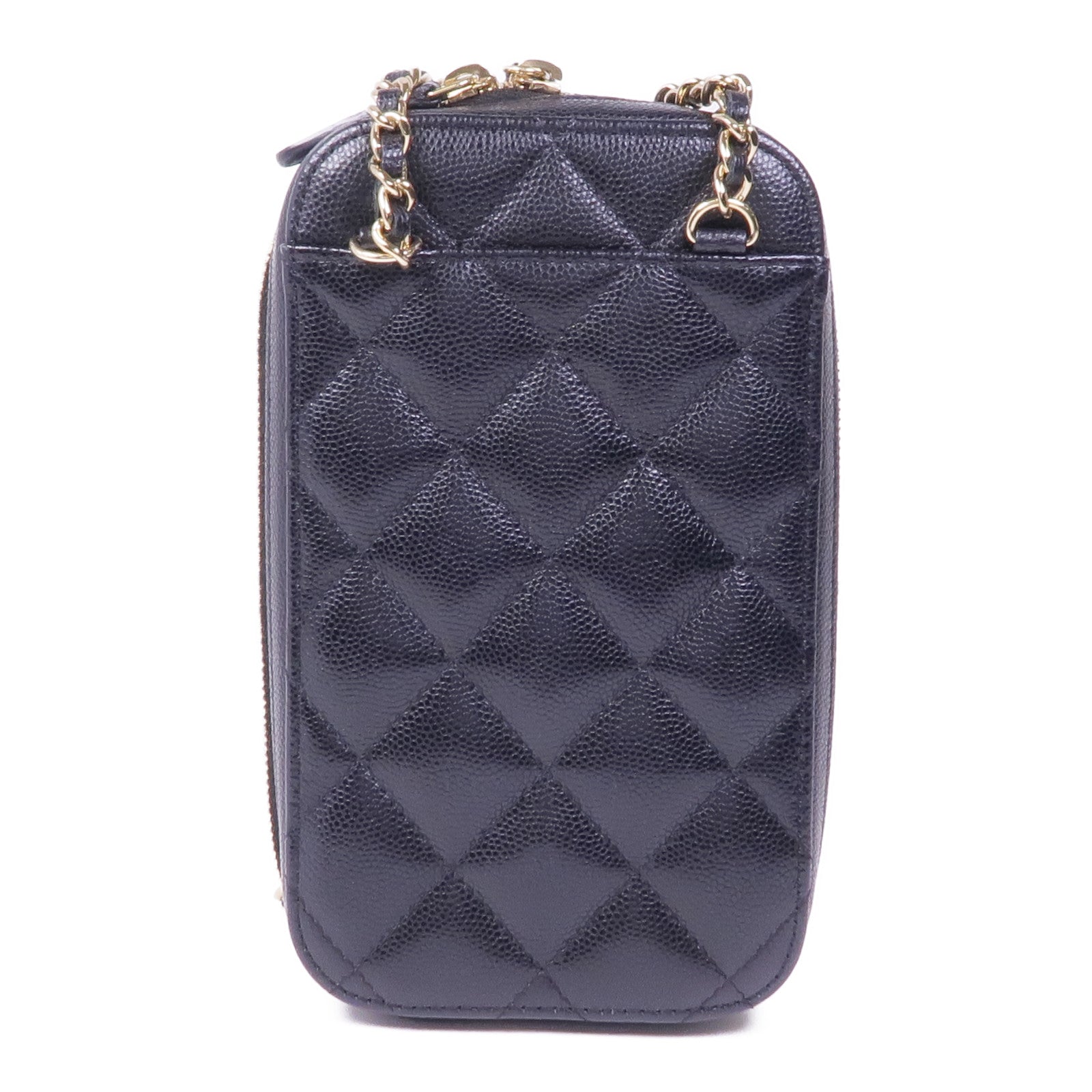 CHANEL 【激減優惠】牛皮皮革Phone Case With Chain金扣鏈帶肩背袋