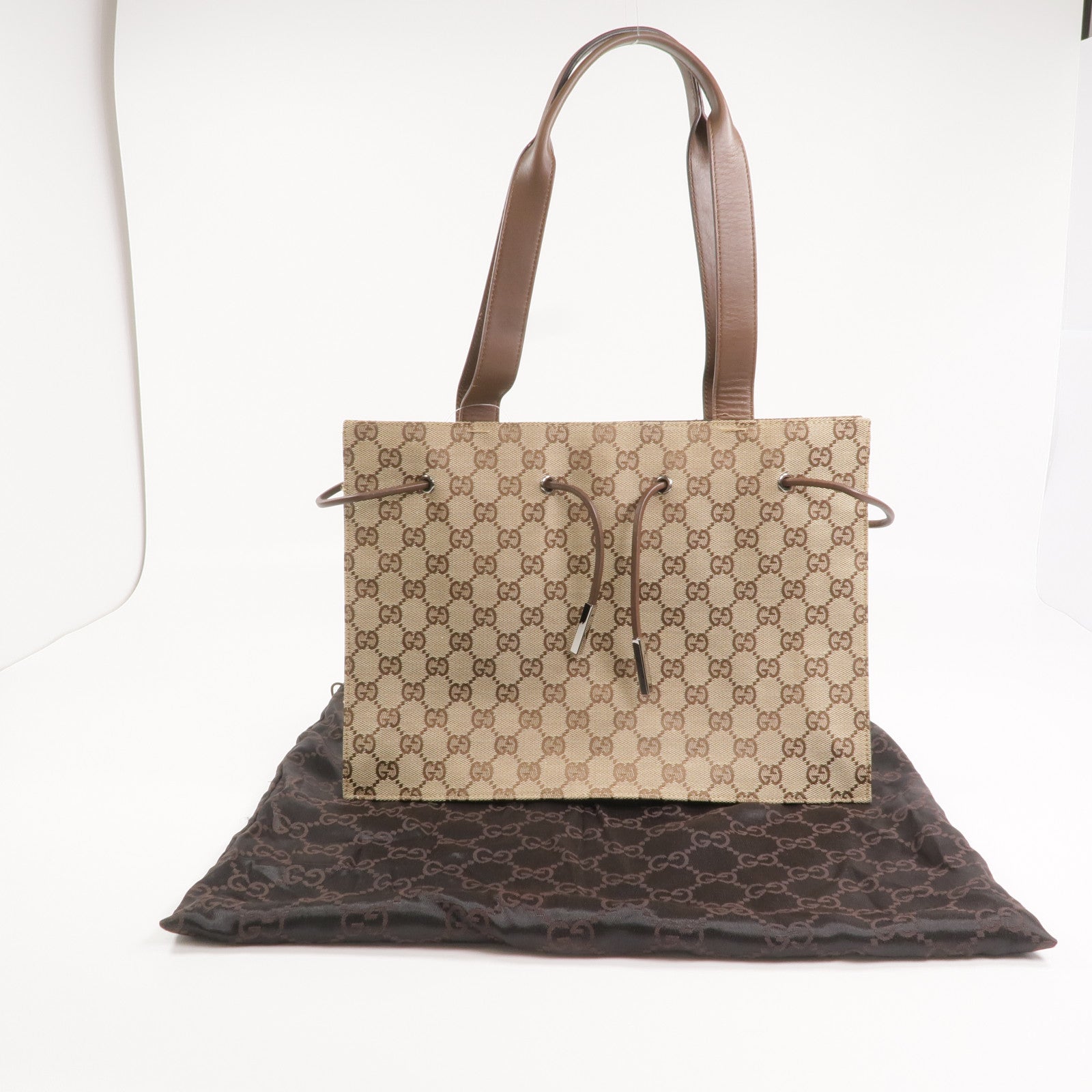 GUCCI 帆布Shoulder Bag銀扣肩背袋