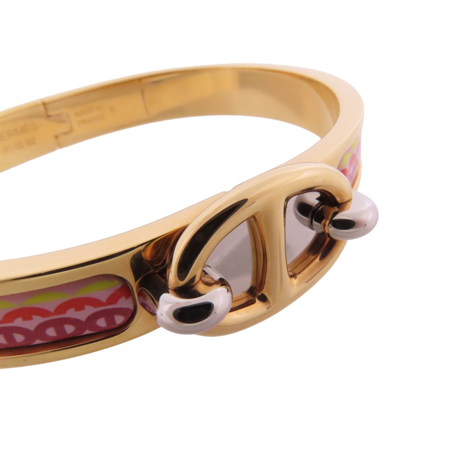 HERMES 金屬/琺瑯Mini Clic Chaine d'Ancre Bracelet金扣手鐲