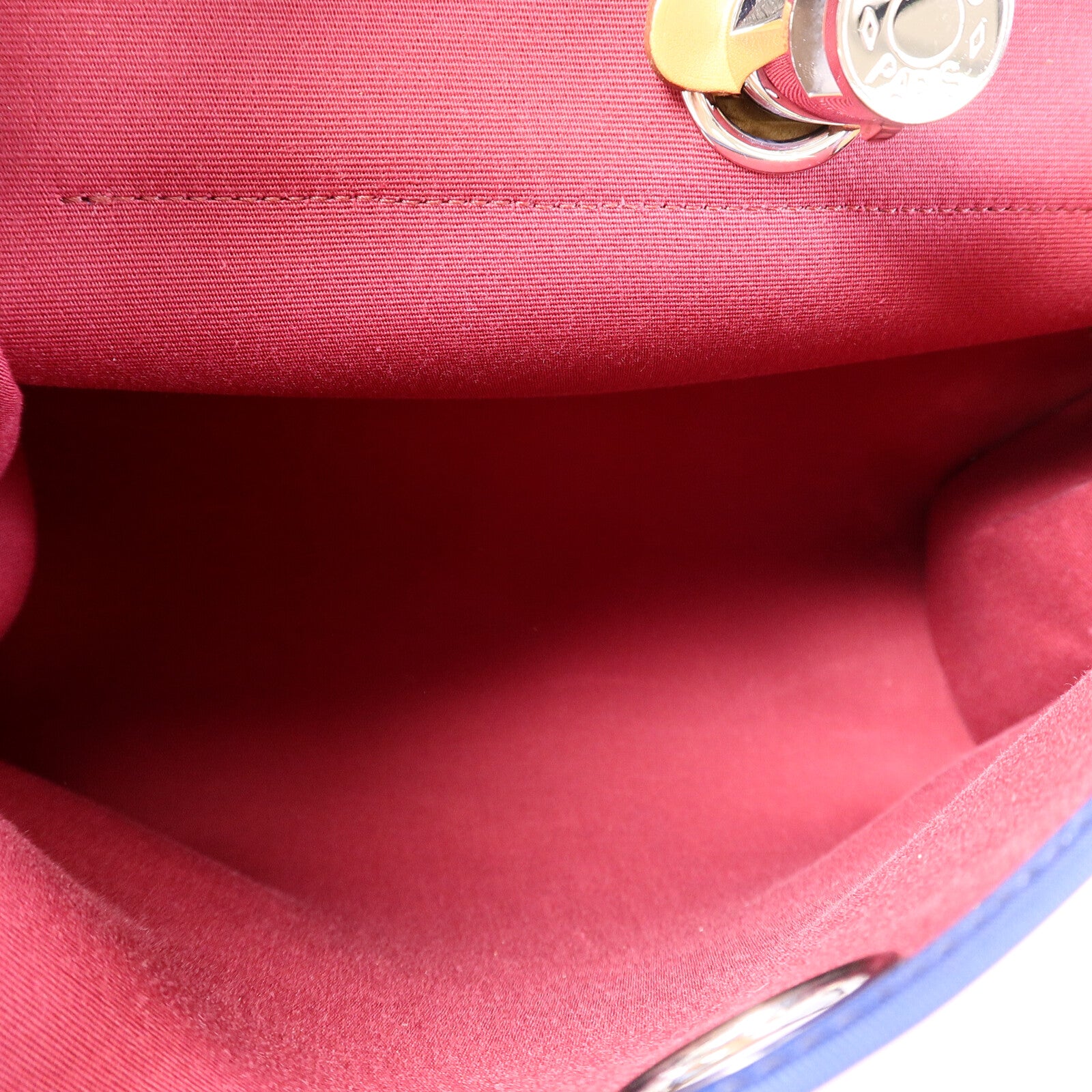HERMES 帆布Herbag PM手挽肩背兩用袋Rubis/Bleu Saphir