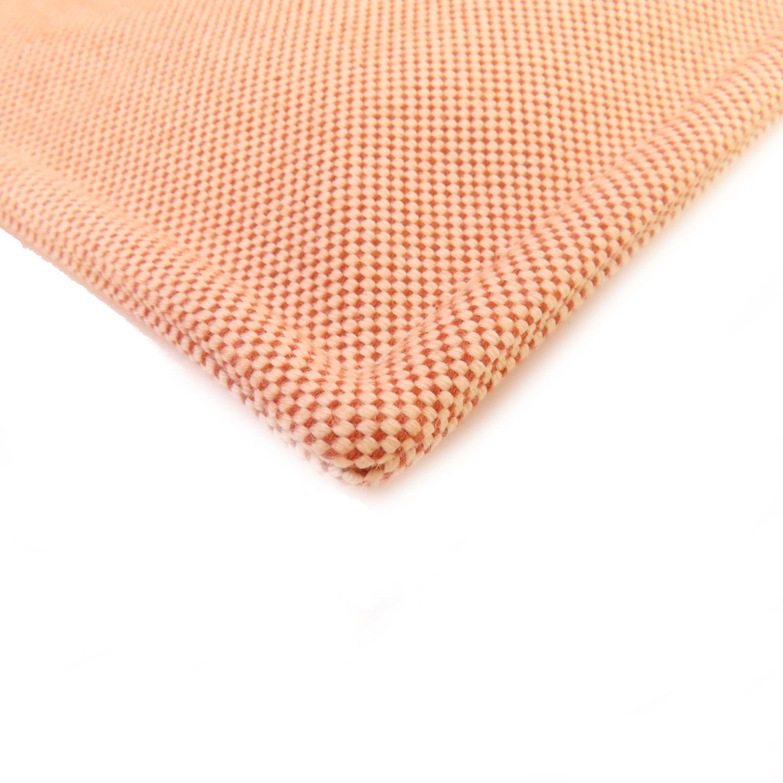 HERMES H Decoration帆布H Tissage Case銀扣手拿包棕色