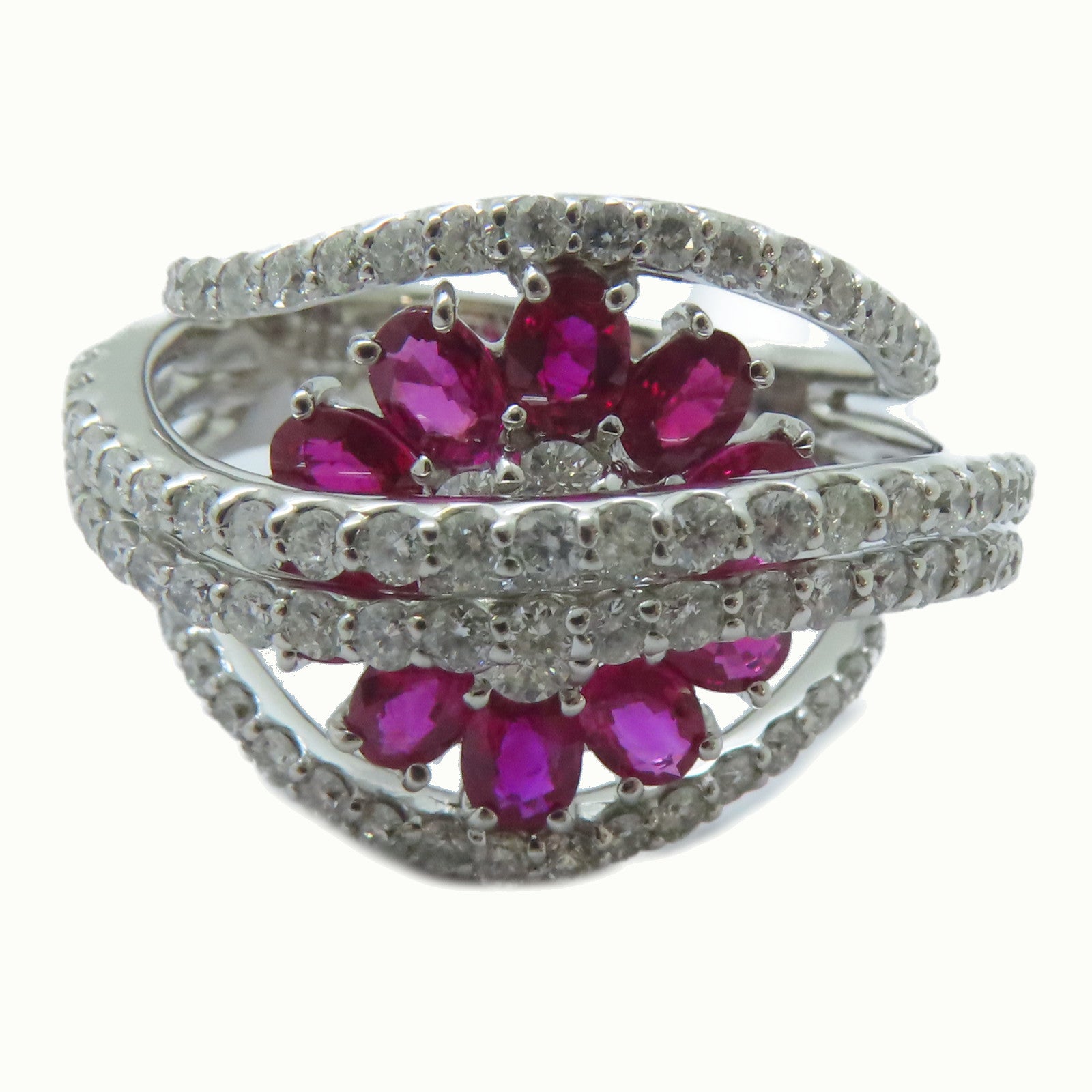 JEWELRY 18K白金Ruby Ring 2.09ct紅寶石/1.8ct鑽石戒指US#10