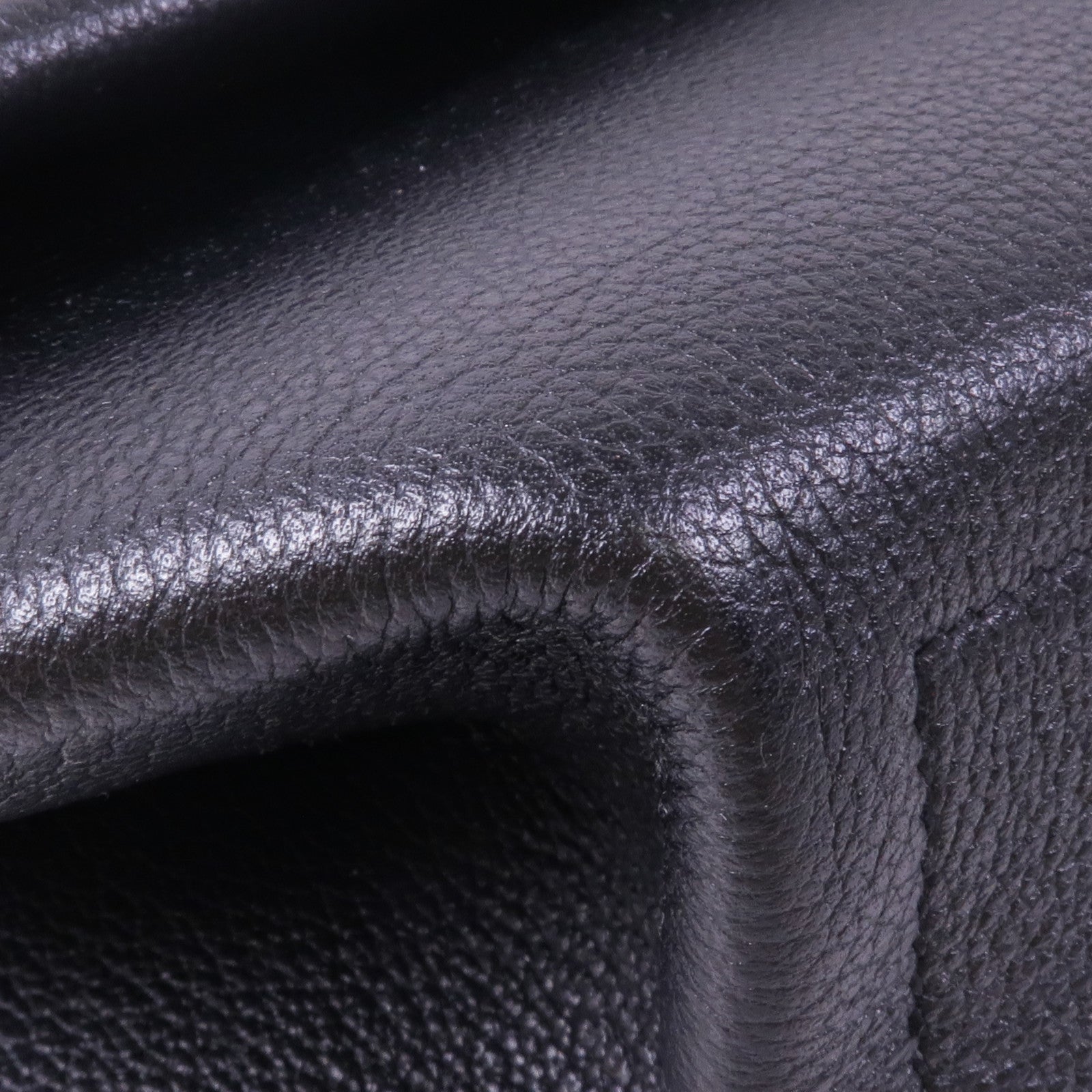 HERMES Clemence皮革Opli 24銀扣鏈帶肩背袋Noir