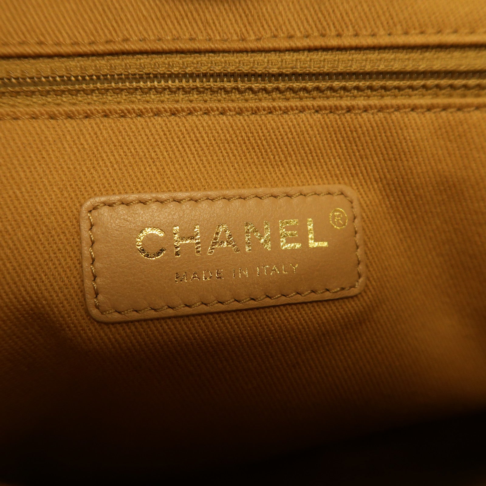 CHANEL 酒椰/帆布Deauville Tote Bag金扣肩背袋米色