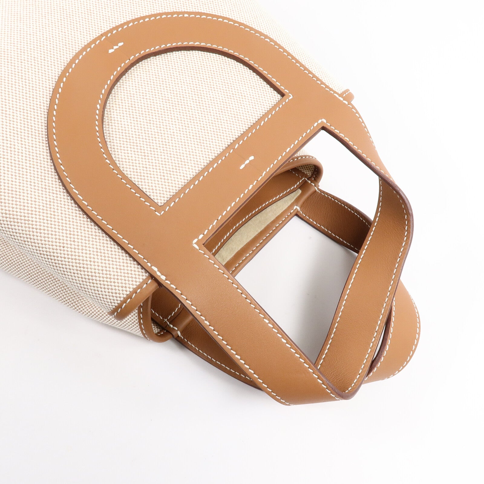 HERMES Toile H/Swift皮革In The Loop 23手挽袋Gold