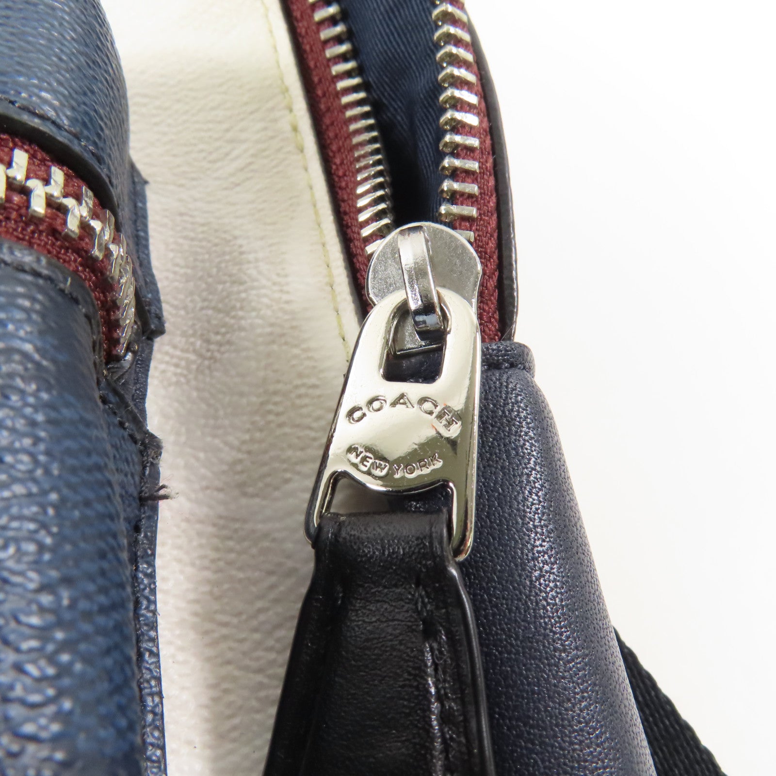 COACH 牛皮皮革/PVC Backpack銀扣背包