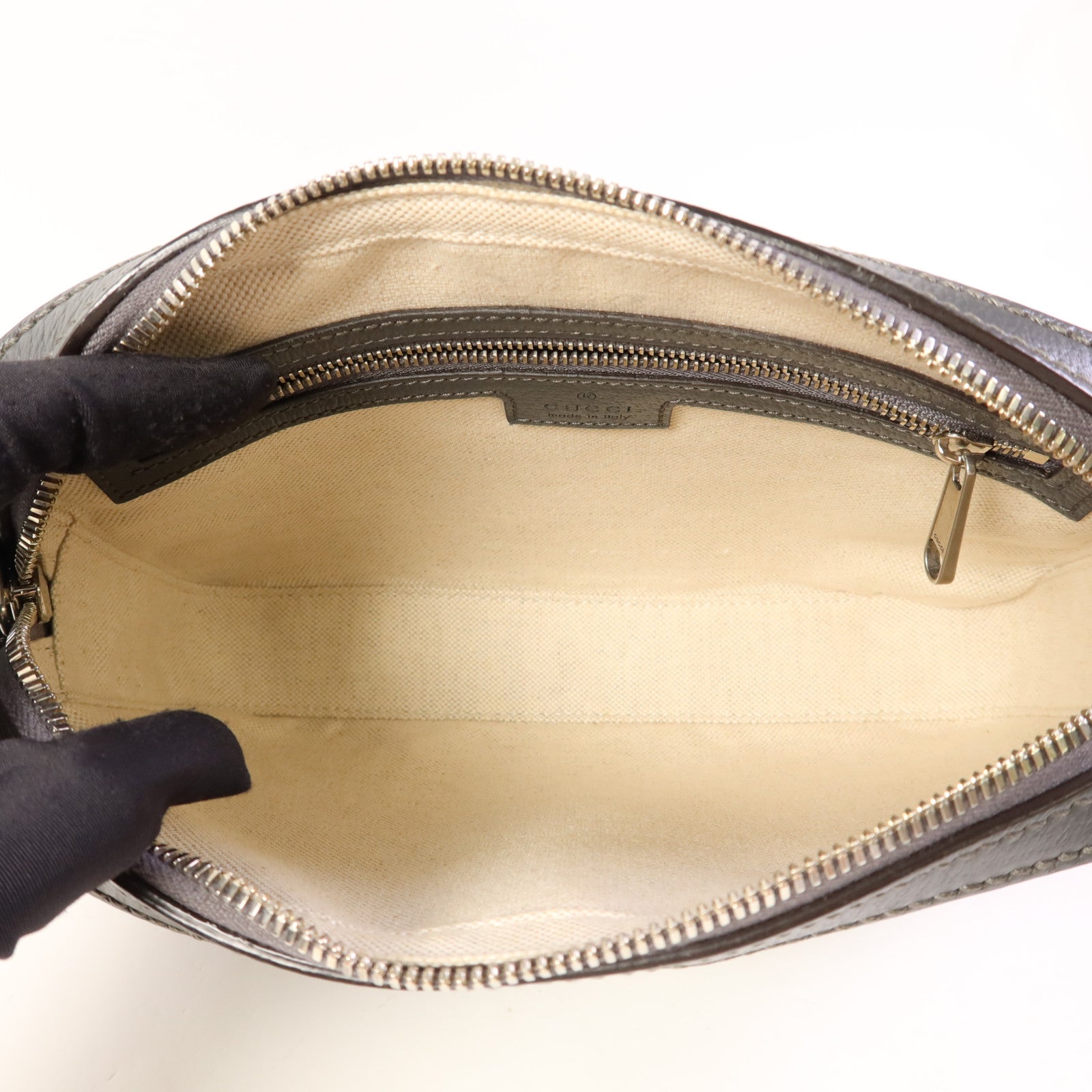 GUCCI 塗層帆布Ophidia銀扣肩背袋