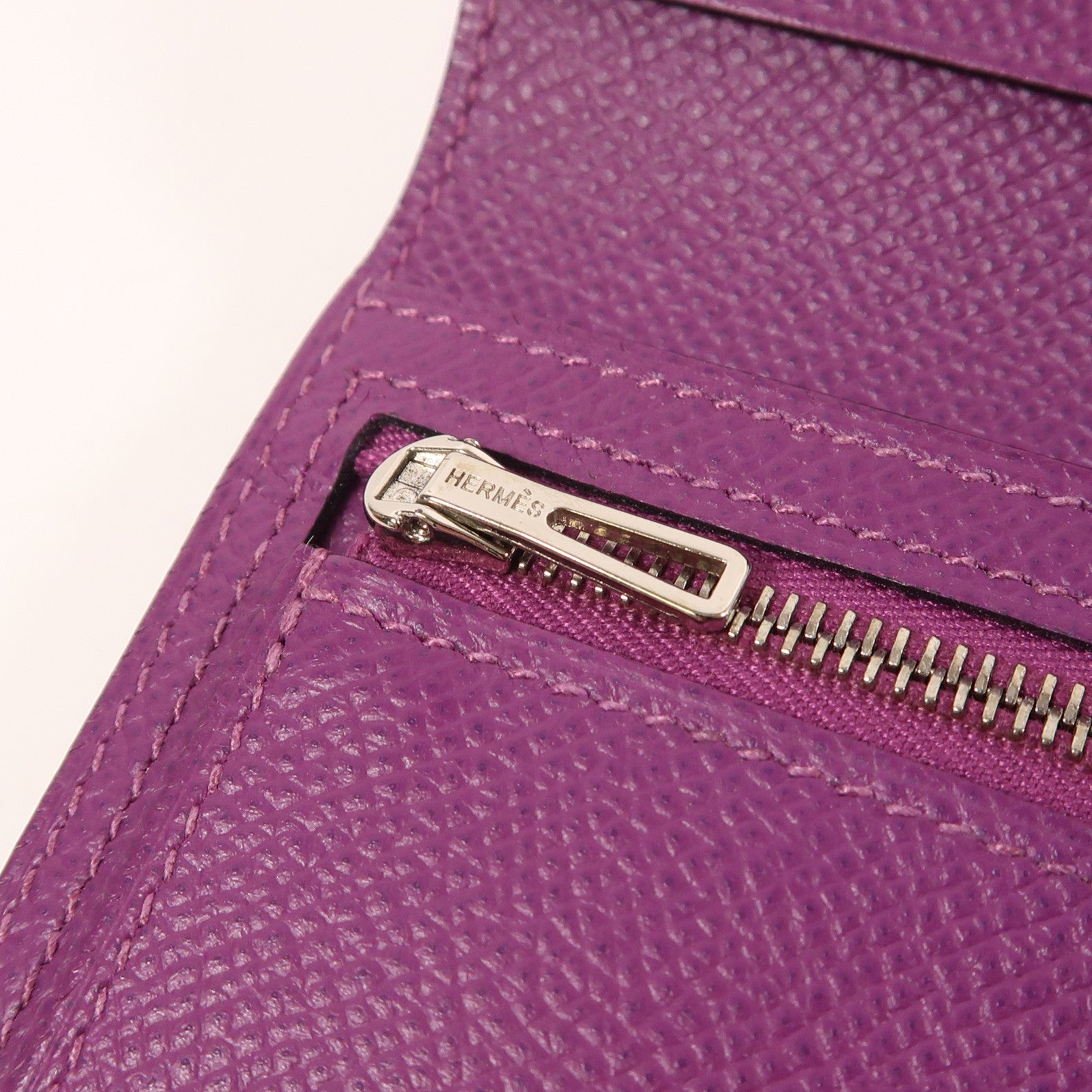 HERMES Epsom皮革Bearn Compact Wallet銀扣錢包