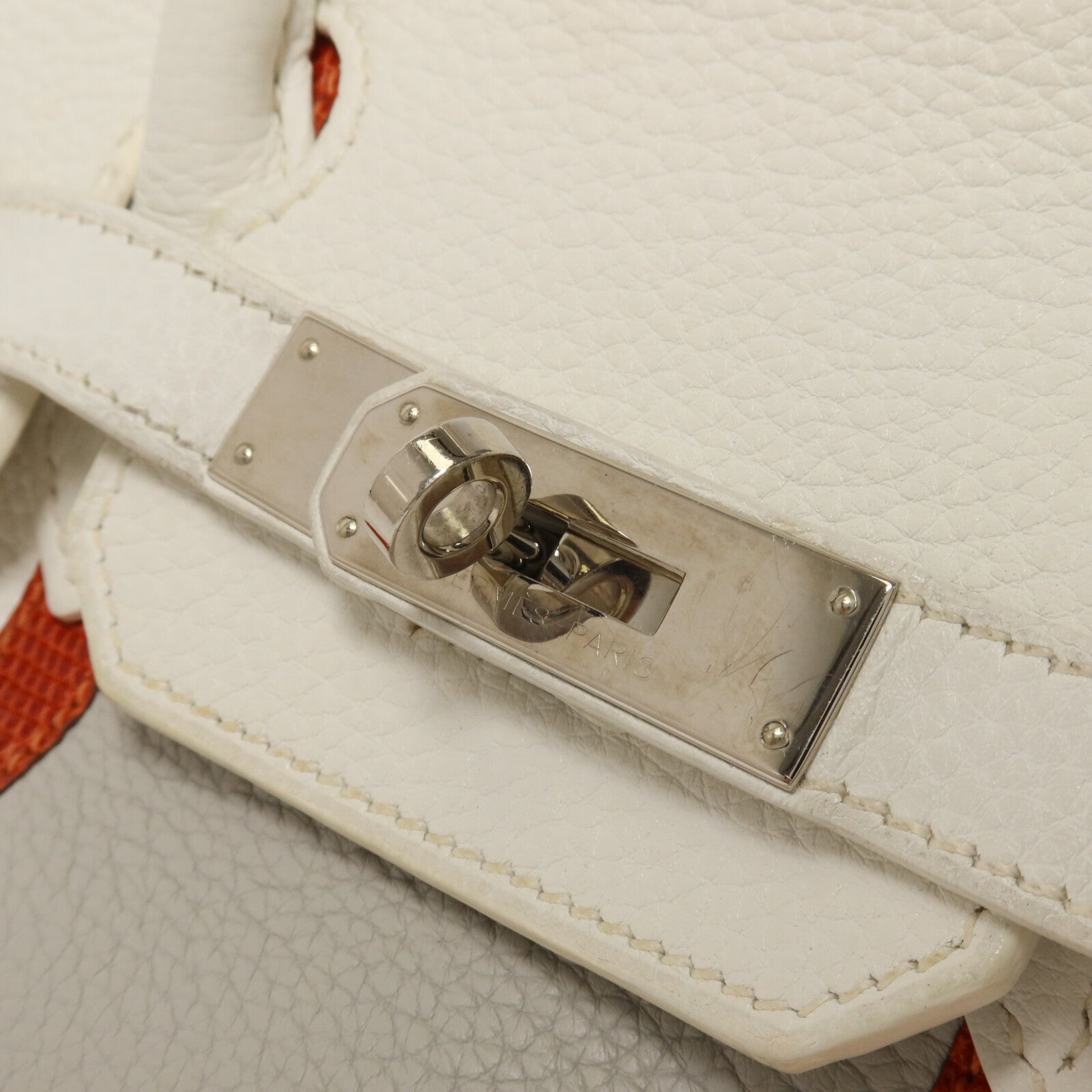 HERMES Clemence皮革/蜥蝪皮革Birkin 30 Club手挽袋