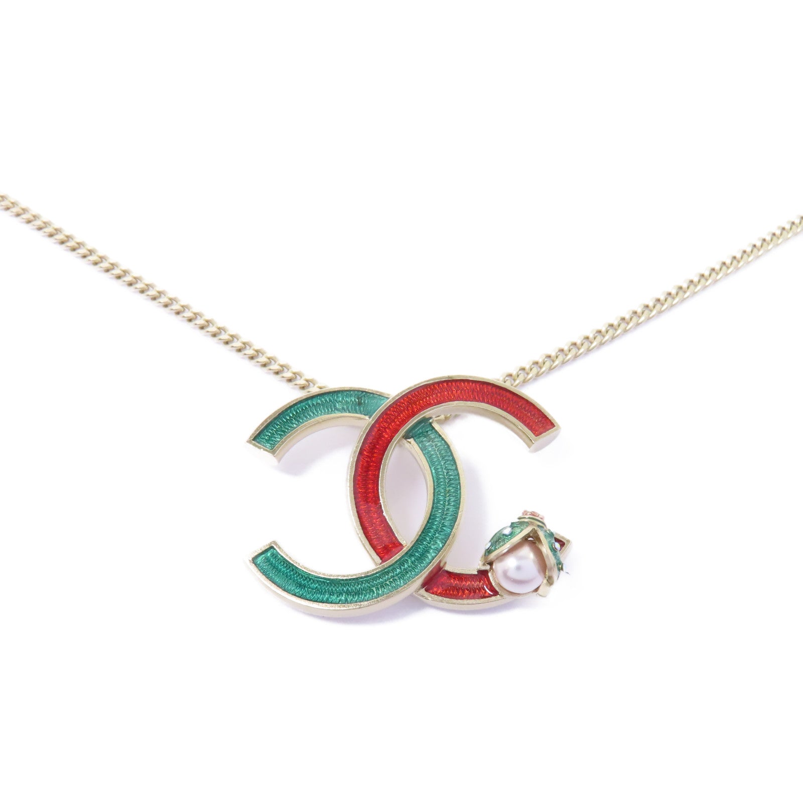 CHANEL 【激減優惠】金屬Necklace項鍊金色/綠色/紅色