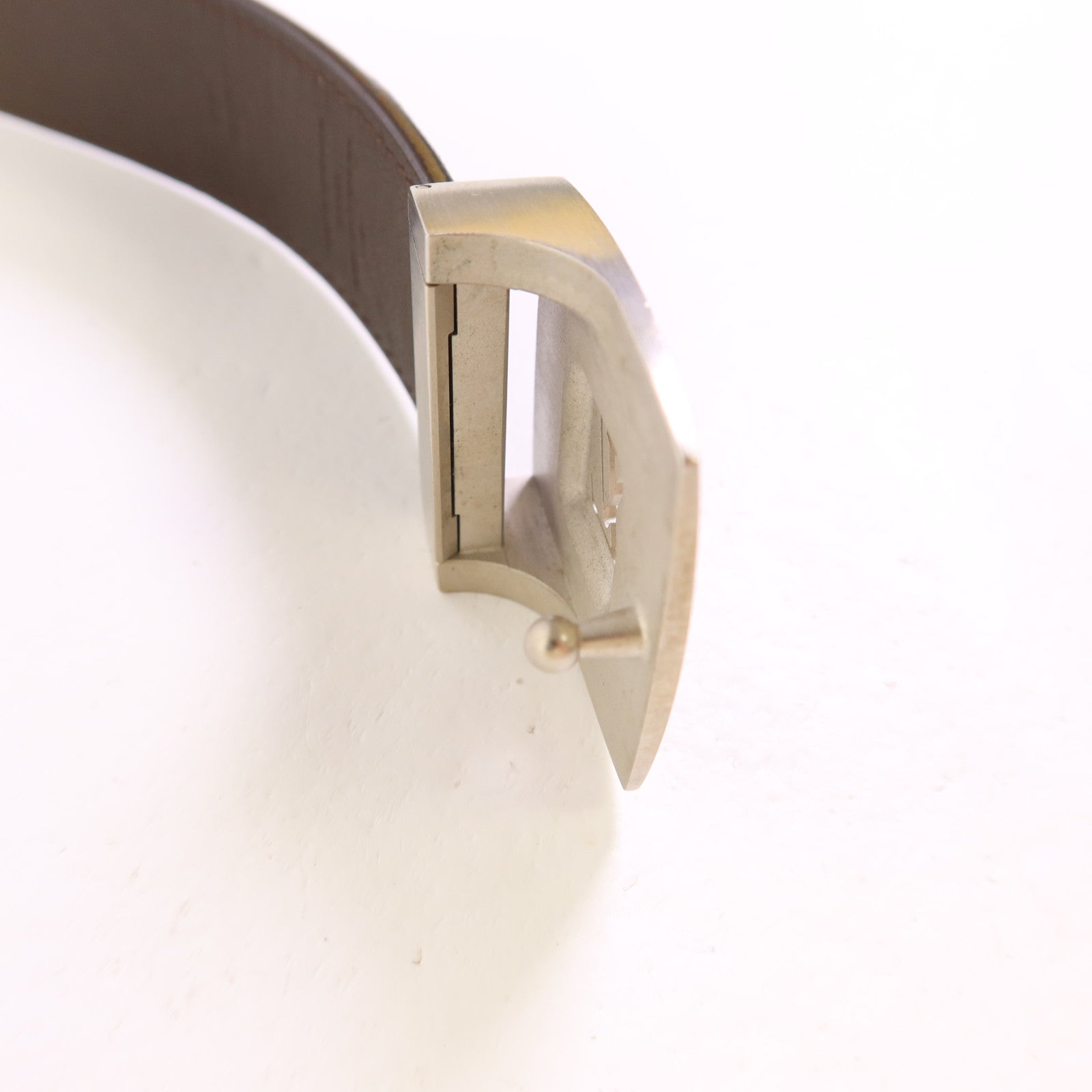 LOUIS VUITTON Monogram Buckle Monogram Belt銀扣皮帶