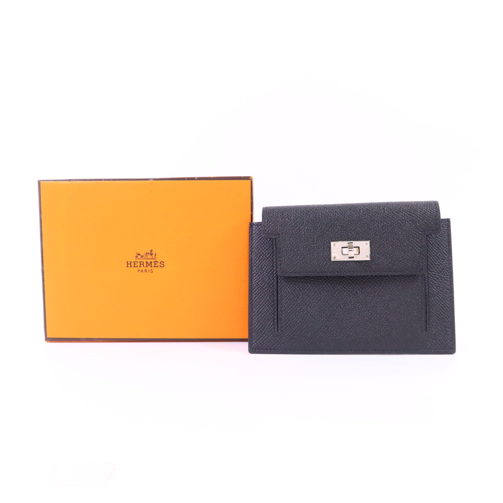 HERMES Epsom皮革Kelly Pocket Compact Wallet銀扣錢包