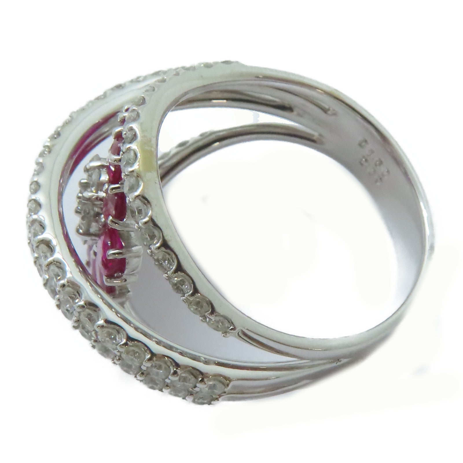 JEWELRY 18K白金Ruby Ring 2.09ct紅寶石/1.8ct鑽石戒指US#10