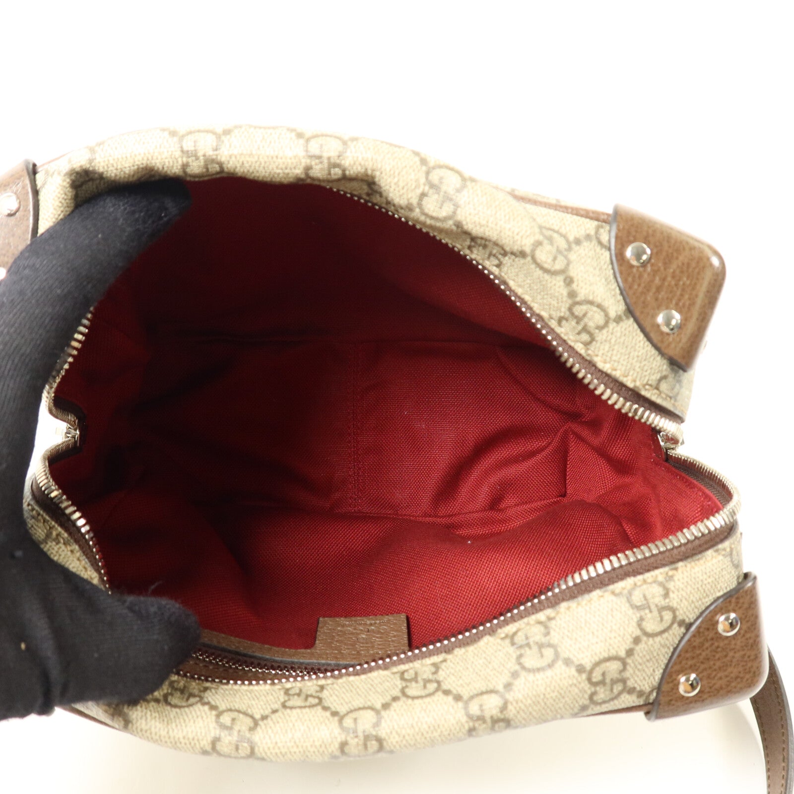 GUCCI 塗層帆布GG Supreme Shoulder Bag肩背袋