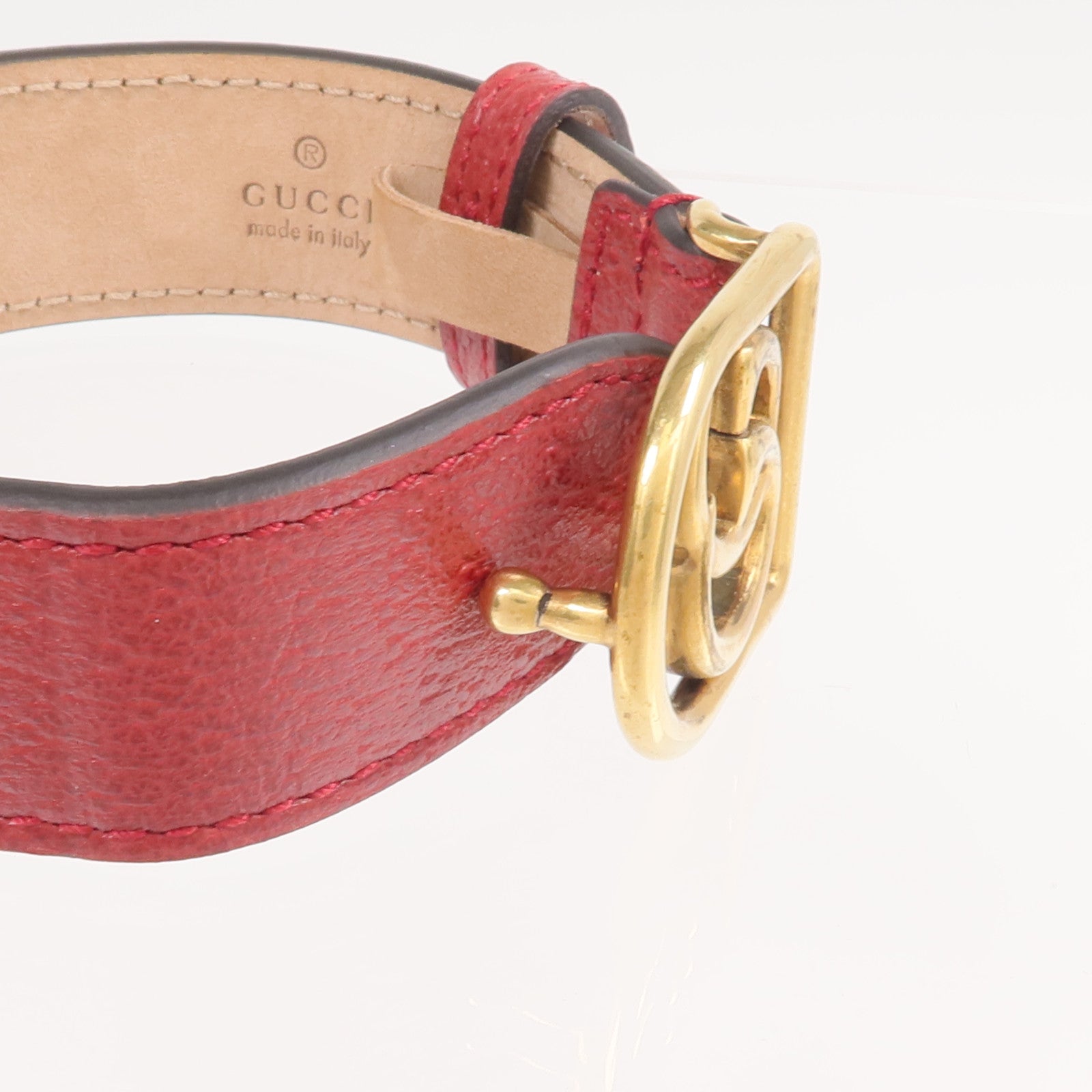 GUCCI 【激減優惠】牛皮皮革GG Marmont金扣手鏈