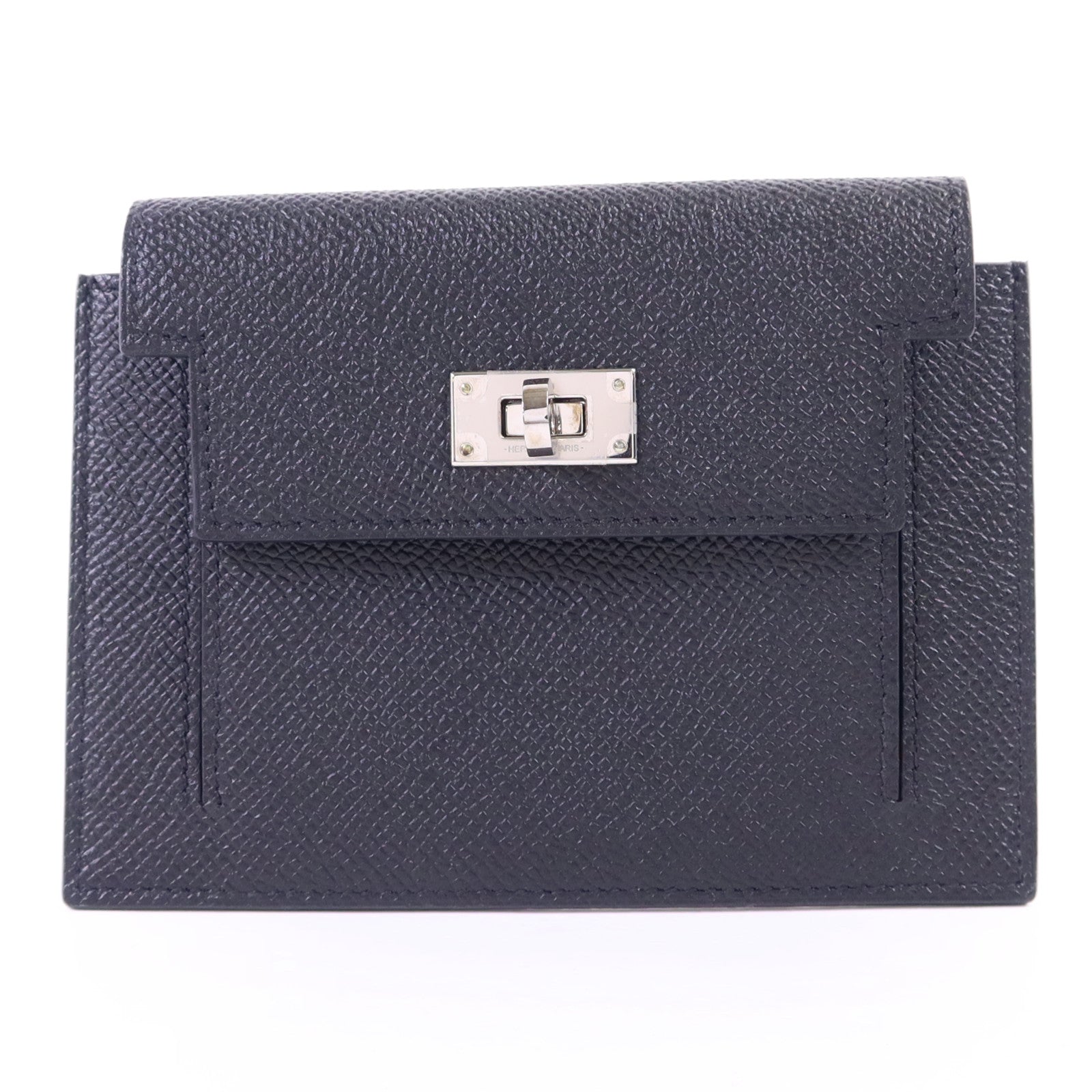 HERMES Epsom皮革Kelly Pocket Compact Wallet銀扣錢包