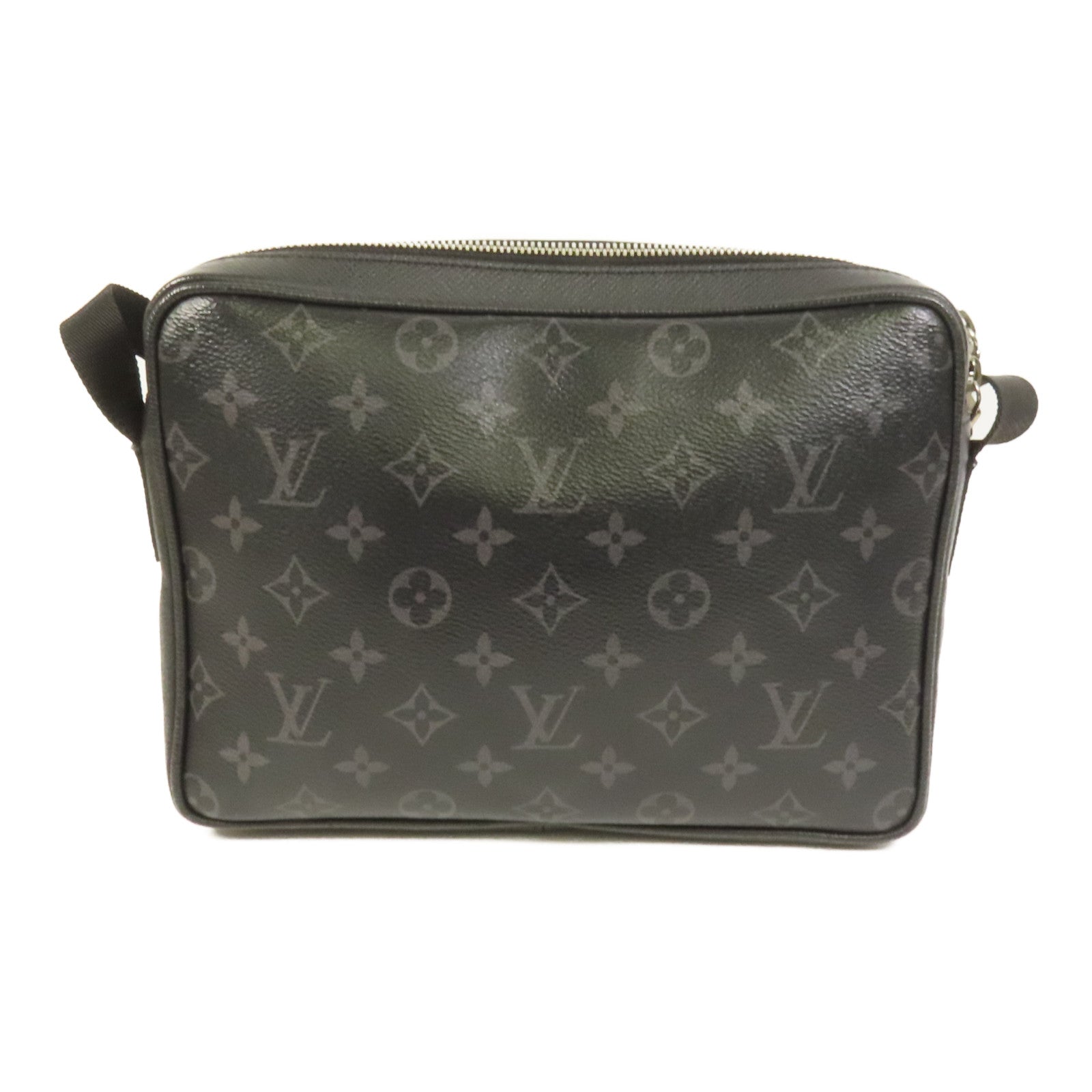 LOUIS VUITTON Monogram Eclipse/Taiga Outdoor Messenger銀扣肩背袋