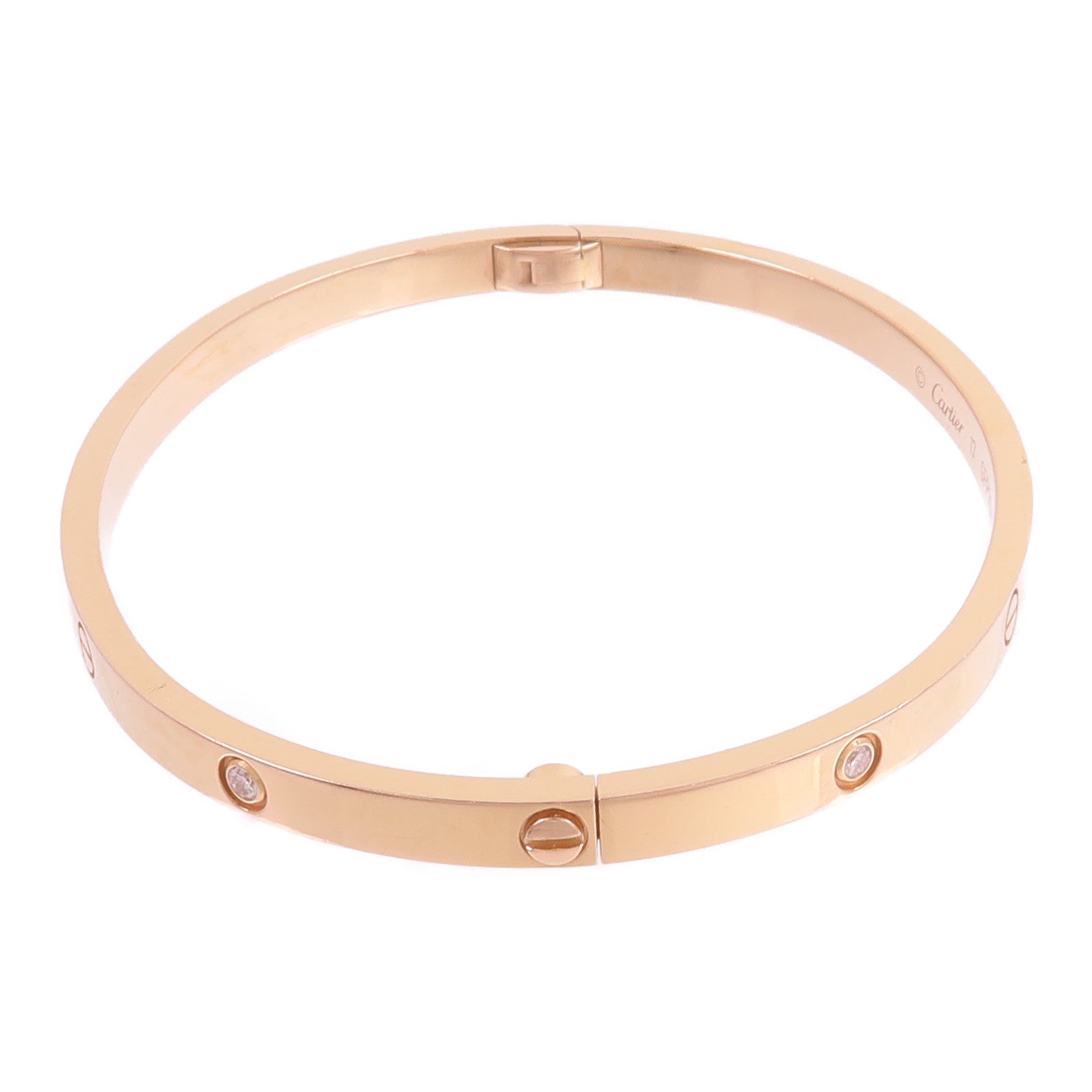 CARTIER 18K玫瑰金Love Bracelet鑽石手鐲