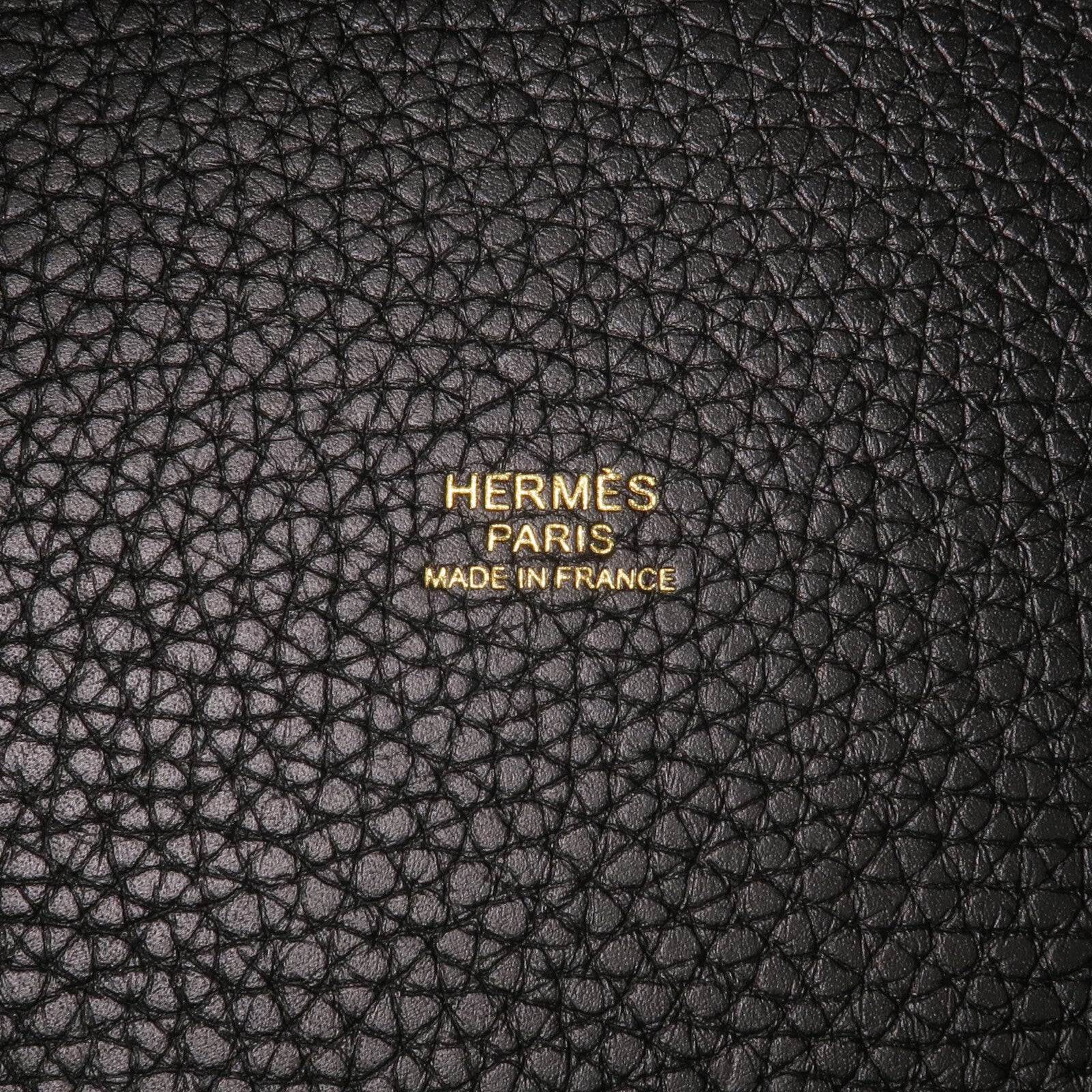 HERMES Clemence皮革Picotin MM手挽袋Noir