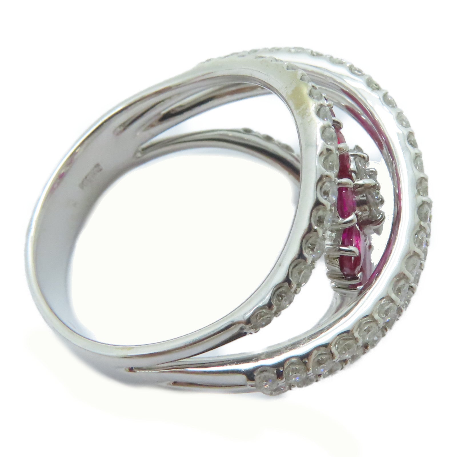 JEWELRY 18K白金Ruby Ring 2.09ct紅寶石/1.8ct鑽石戒指US#10