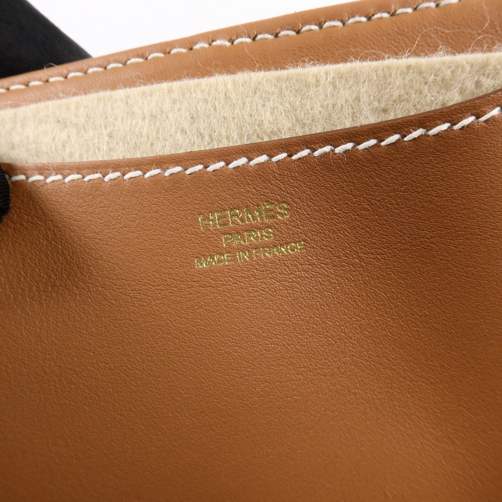 HERMES Toile H/Swift皮革In The Loop 23手挽袋Gold