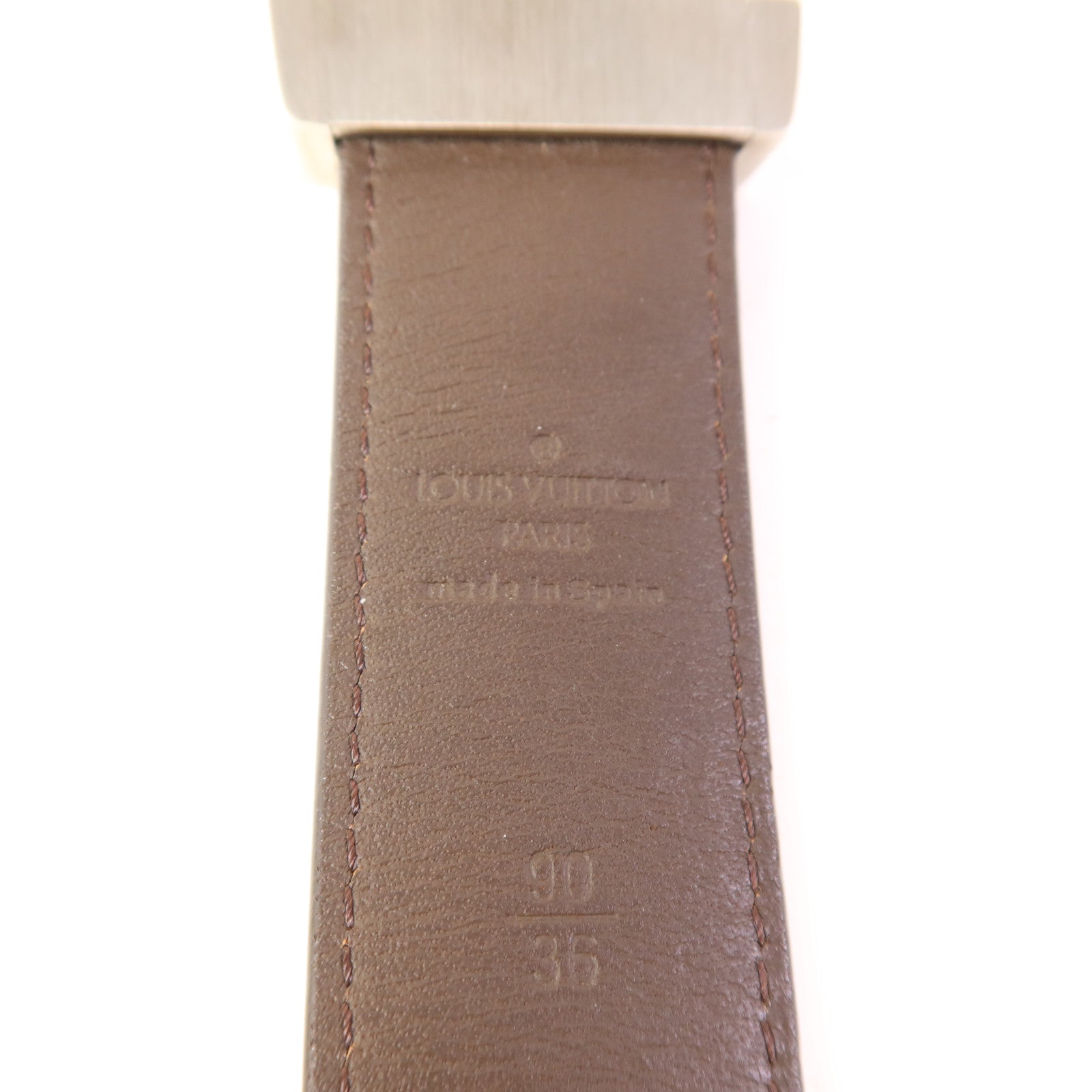 LOUIS VUITTON Monogram Buckle Monogram Belt銀扣皮帶