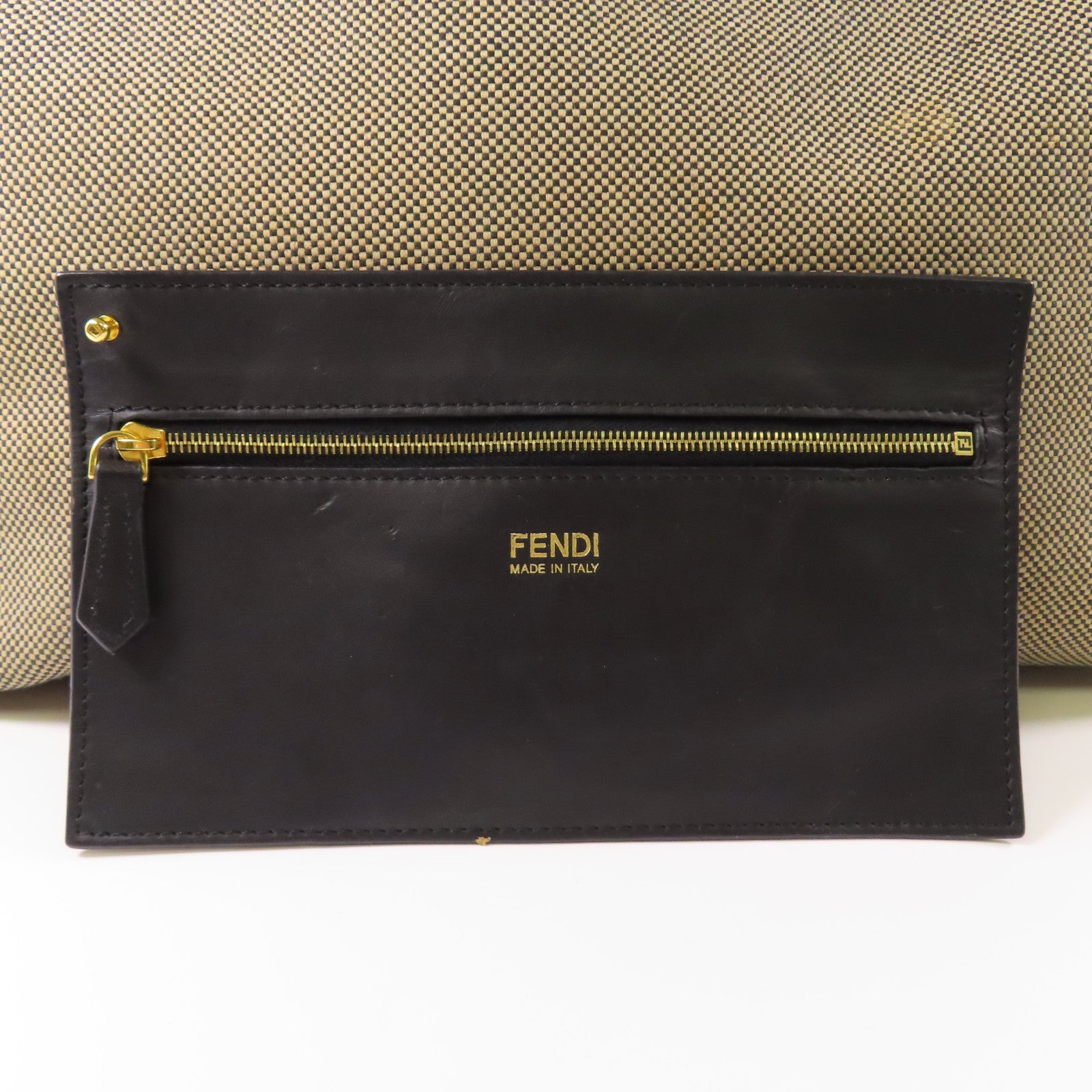 Fendi Tote Bag Shoulder Bag Canvas Beige