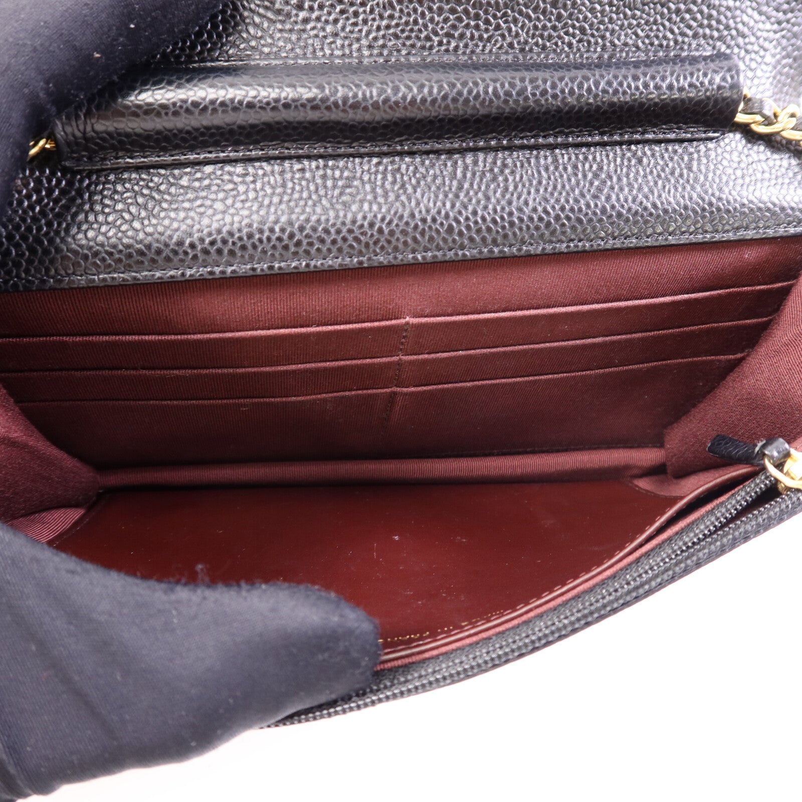 CHANEL 牛皮皮革WOC Wallet On Chain金扣鏈帶肩背袋